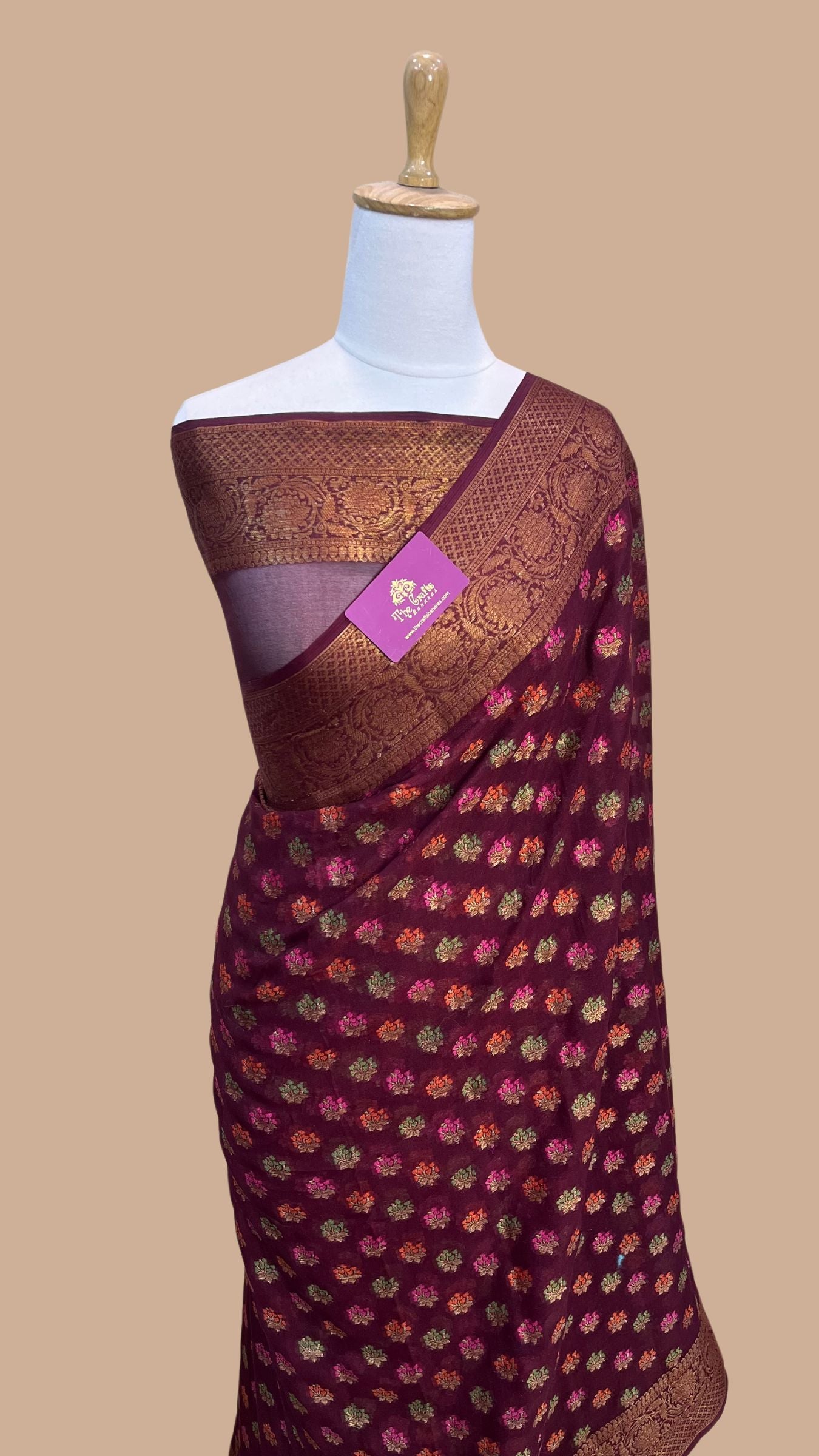 Pure Khaddi Chiffon Banarasi Saree