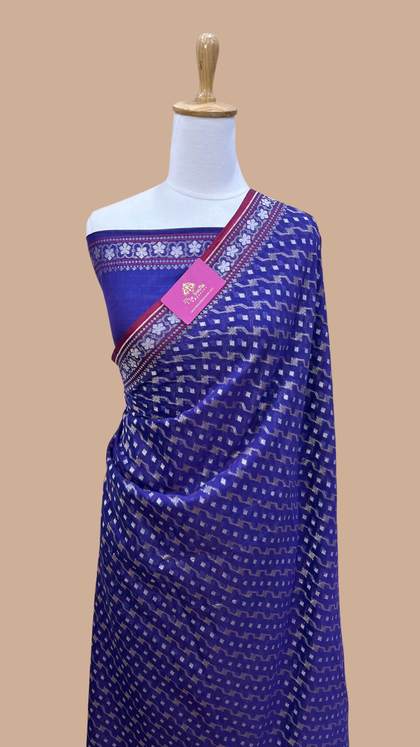 Pure Ektara Cotton Jamdani Banarasi Saree - Alfi