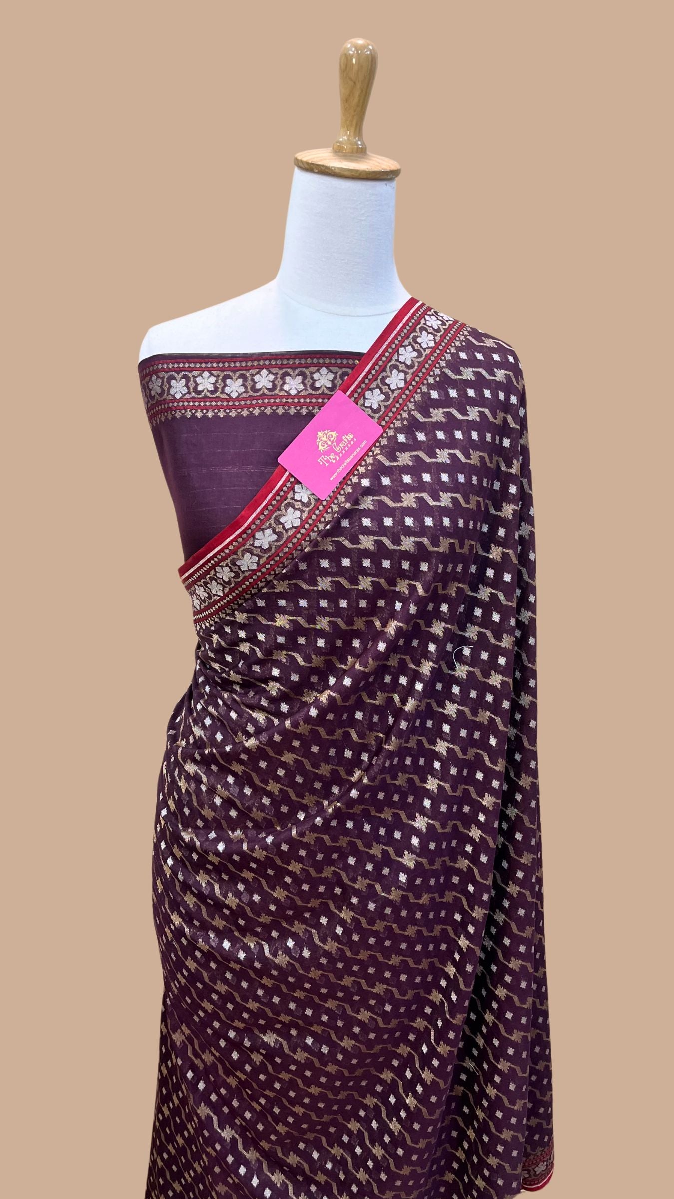 Pure Ektara Cotton Jamdani Banarasi Saree - Alfi