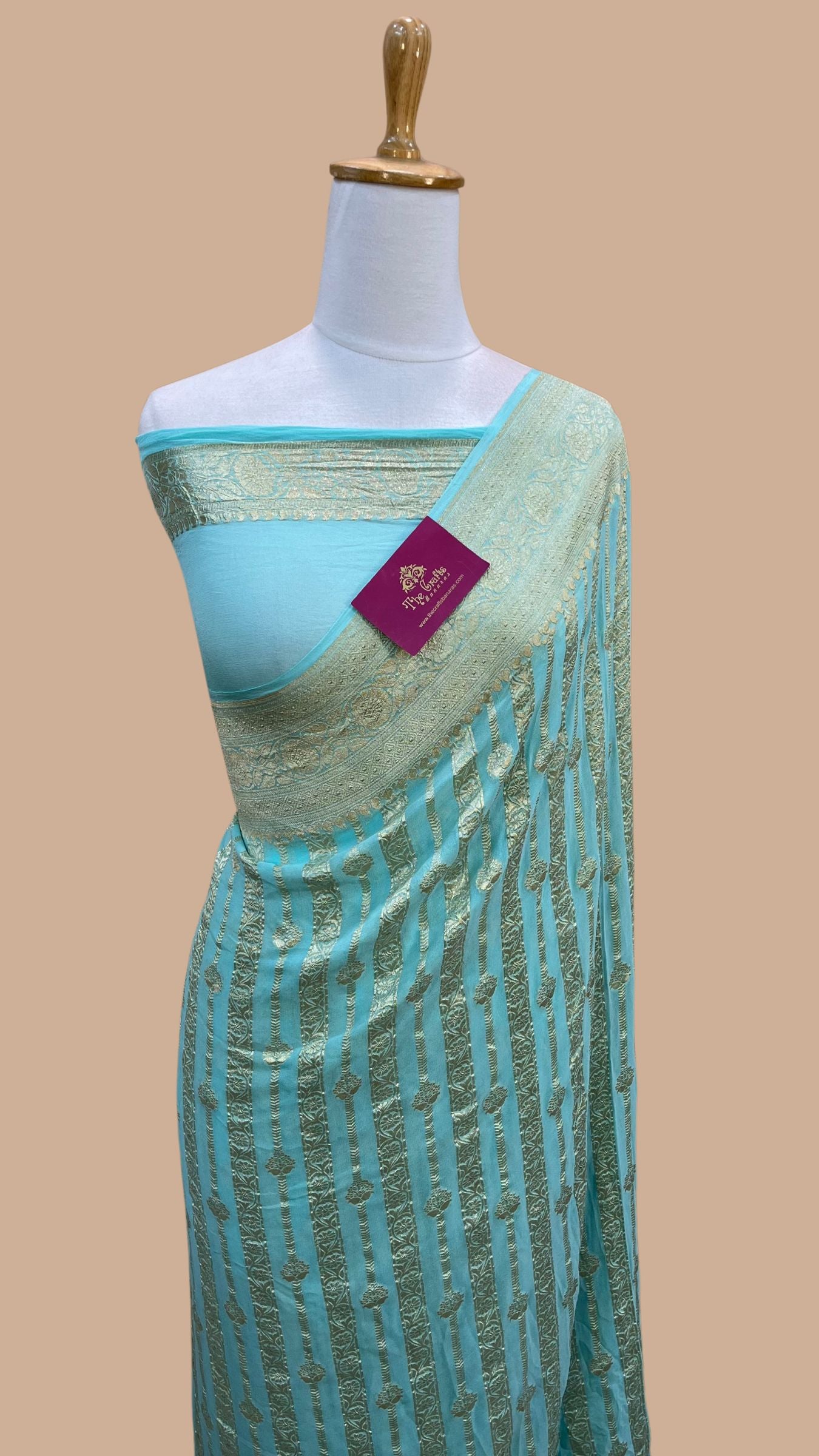 Khaddi Georgette Banarasi Saree - Water Zari