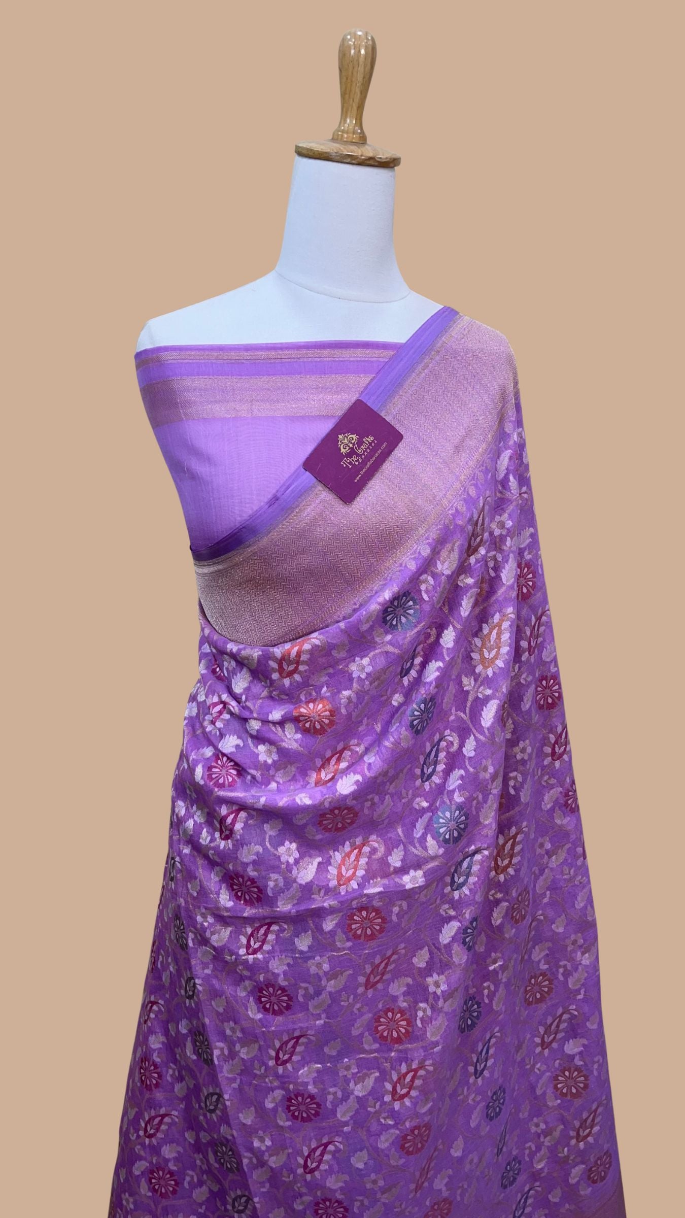 Pure Ektara Cotton Jamdani Banarasi Saree - Alfi