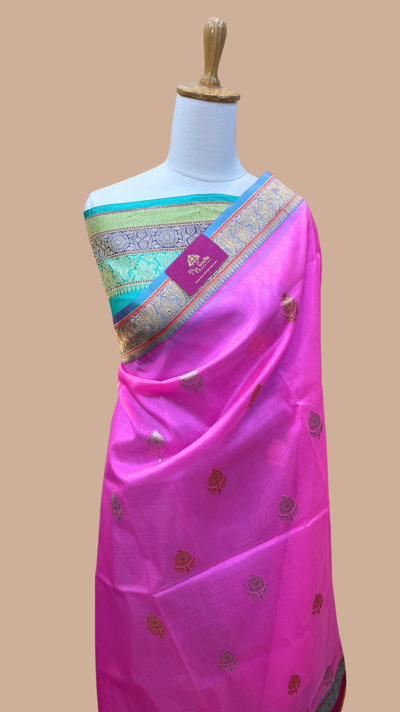 Pure Kora Silk Handloom Banarasi Saree - with sona rupa kadhua motifs