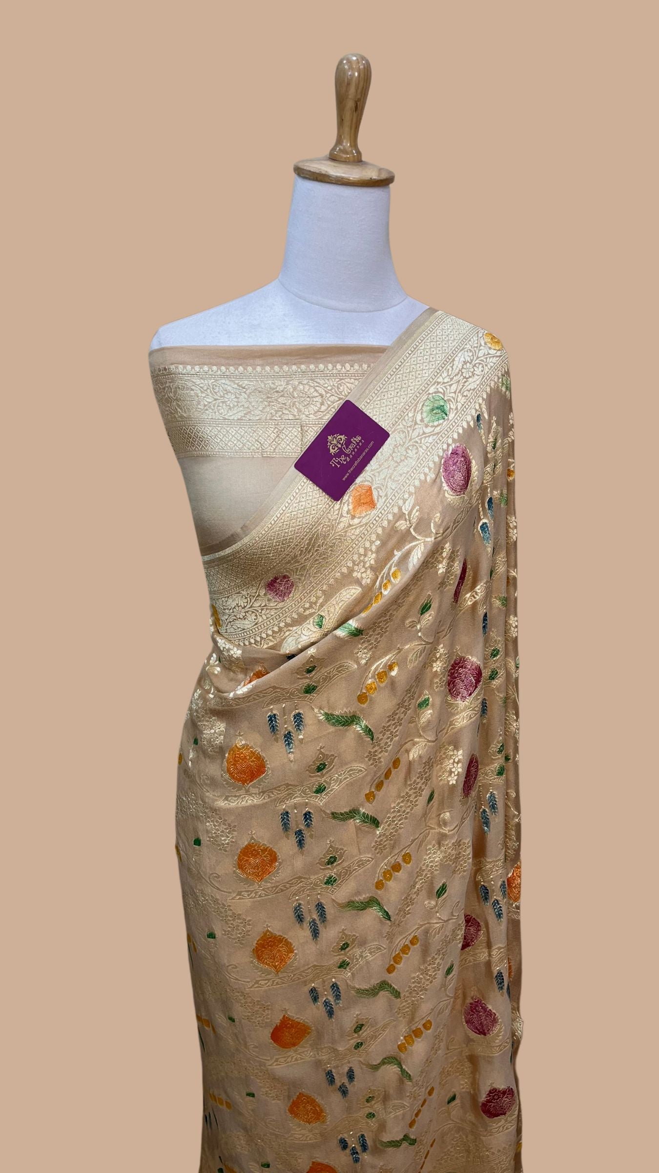 Khaddi Georgette Handloom Banarasi Saree
