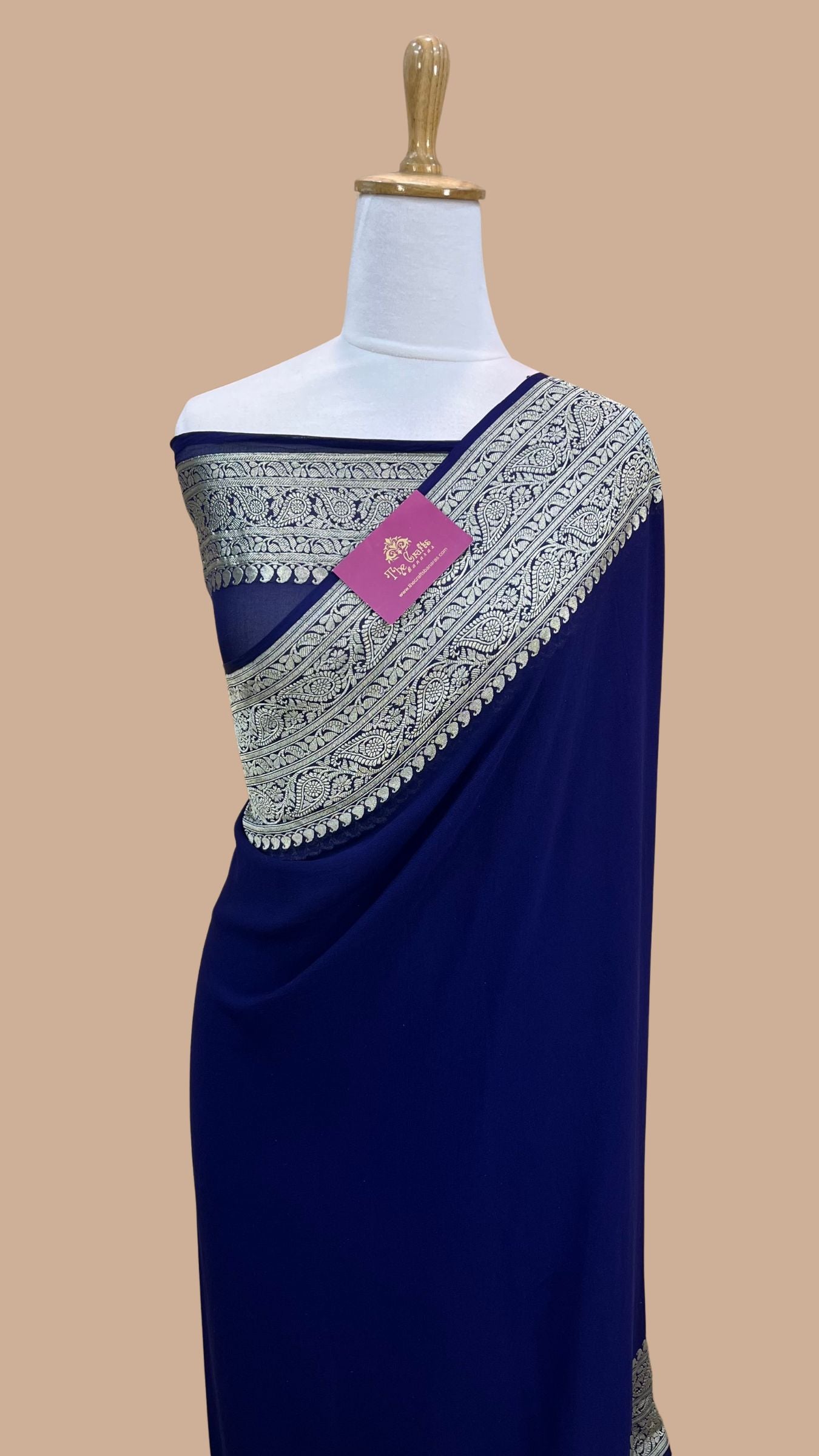 Khaddi Georgette Handloom Banarasi Saree