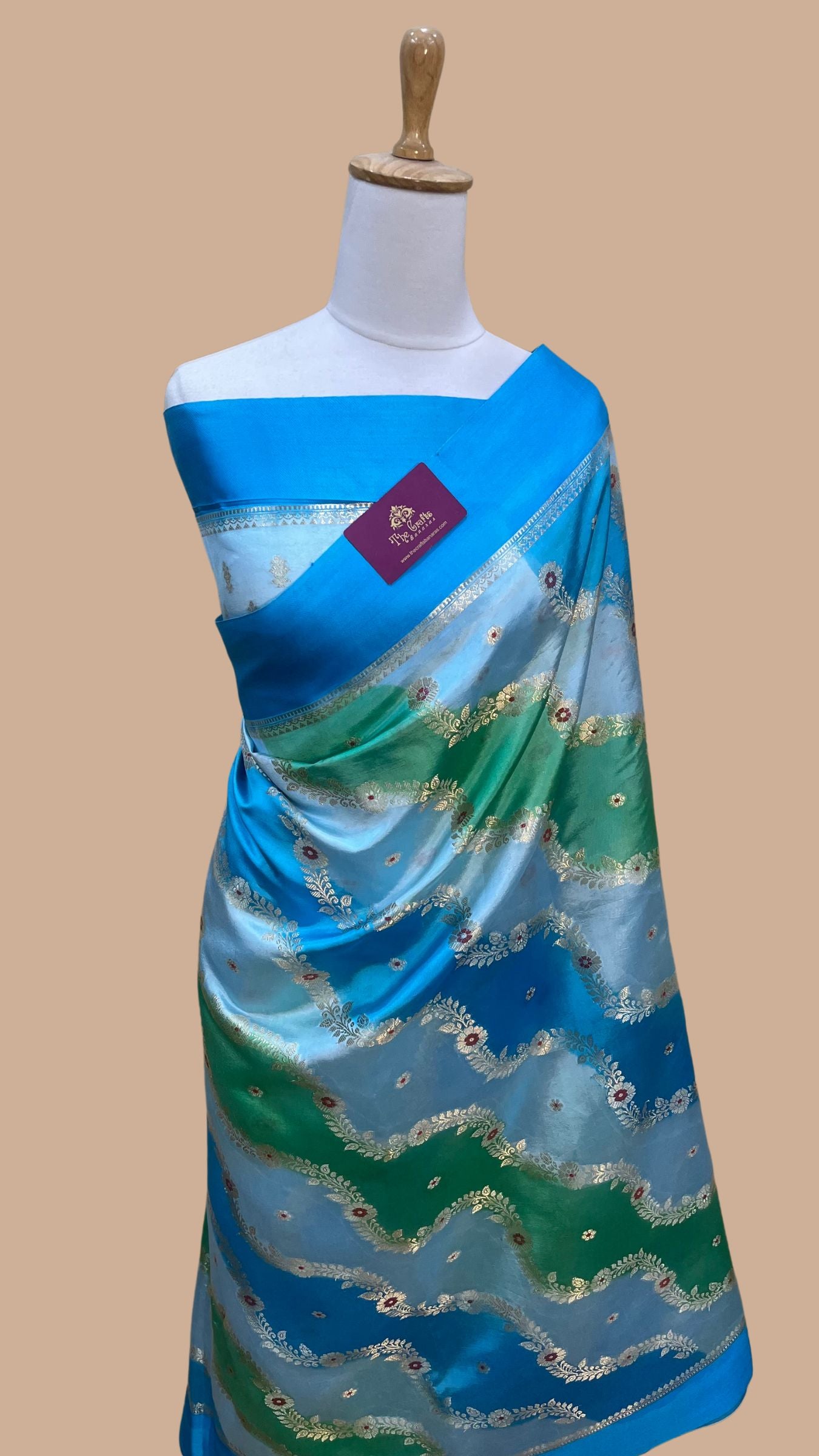 Pure  Mango Silk Handloom Banarasi Saree