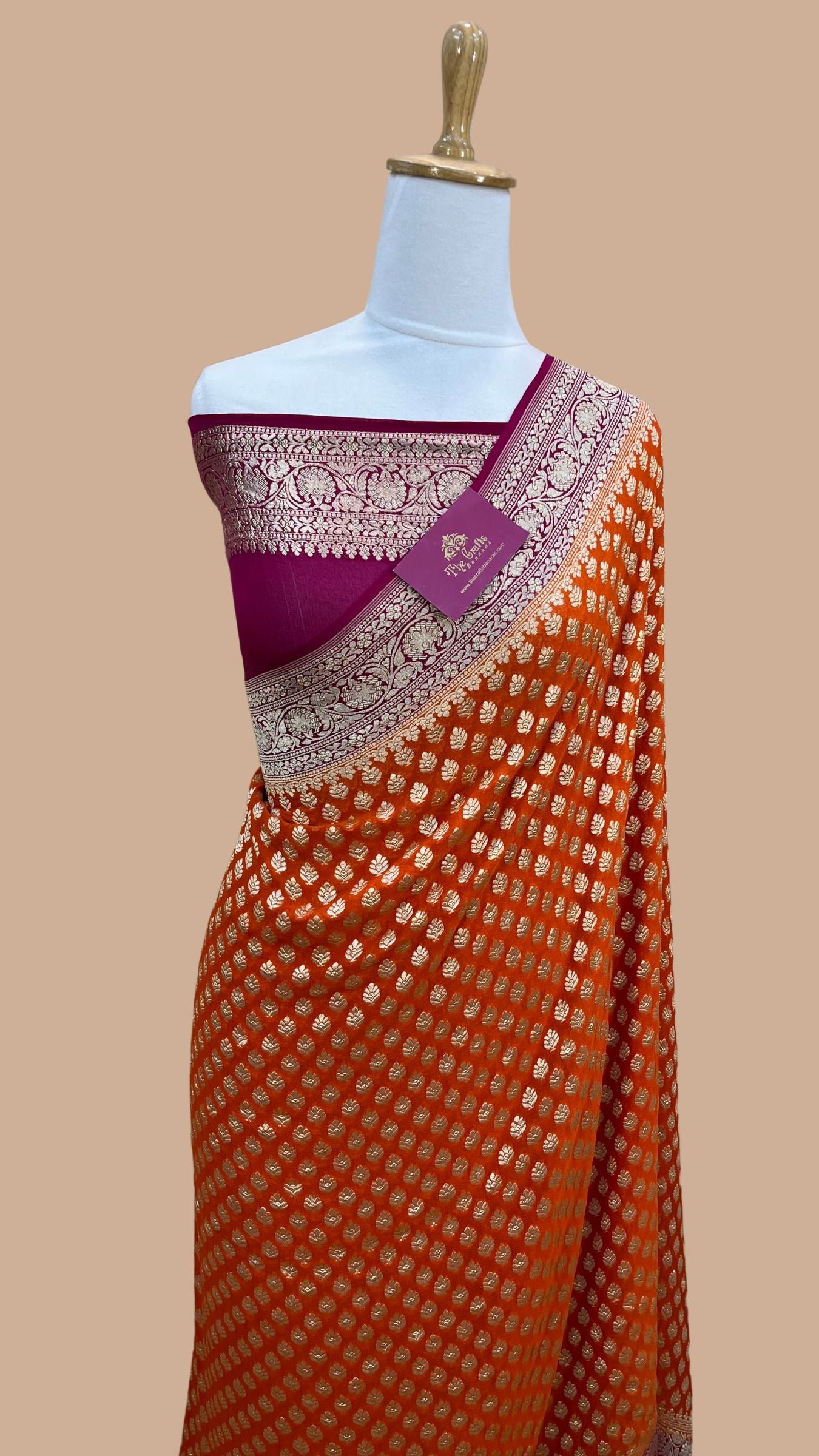 Khaddi Georgette Banarasi Saree - Water Zari