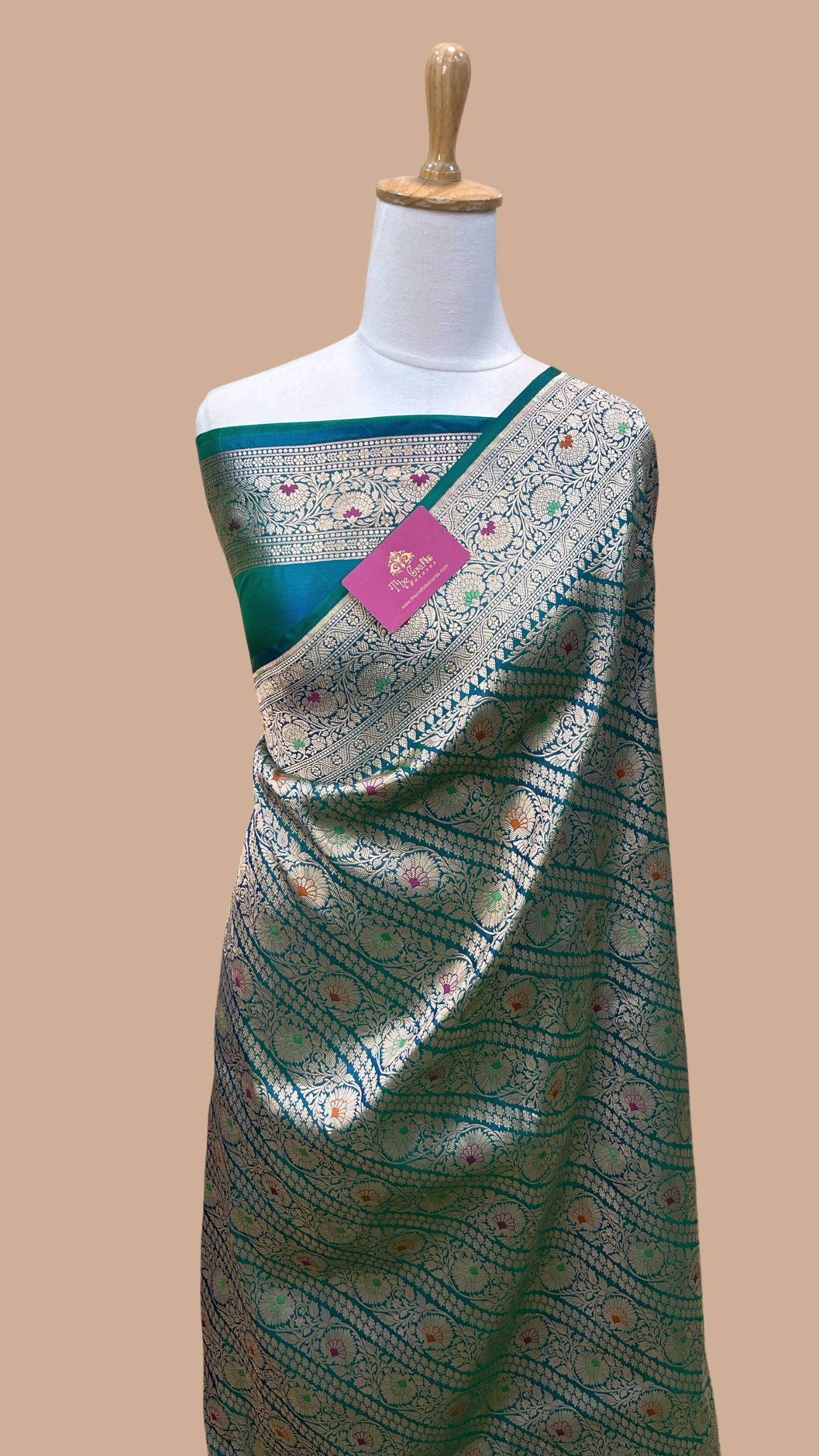 Pure Katan Silk Handloom Banarasi Saree - Tanchui Brocade Meena