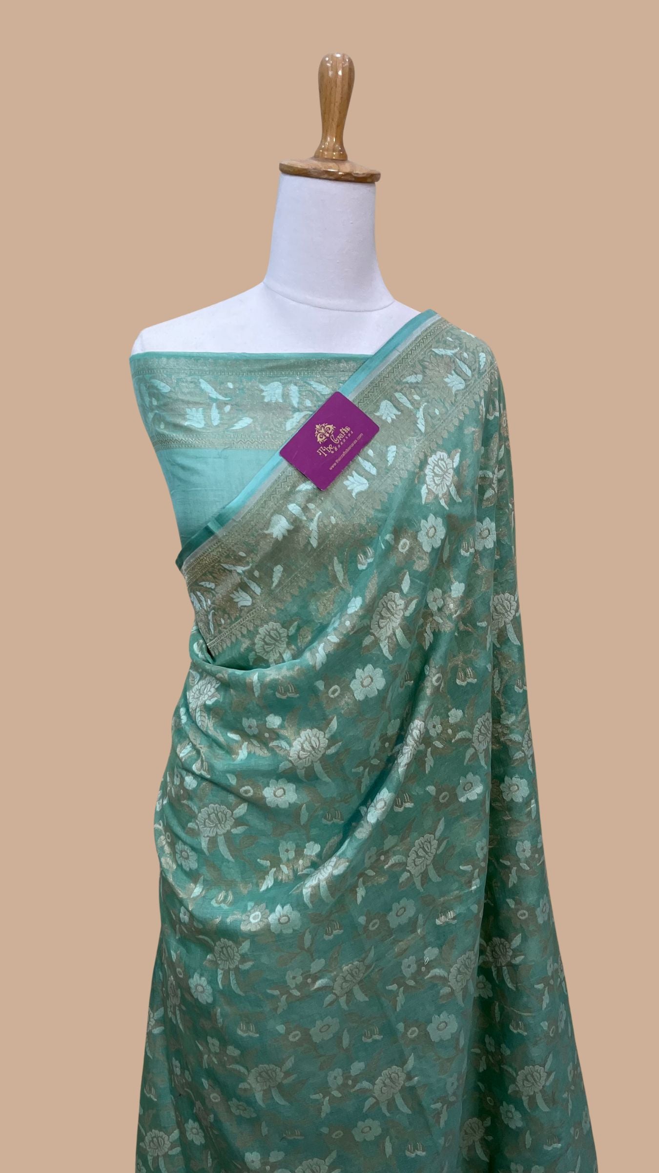 Pure Ektara Cotton Jamdani Banarasi Saree - Alfi