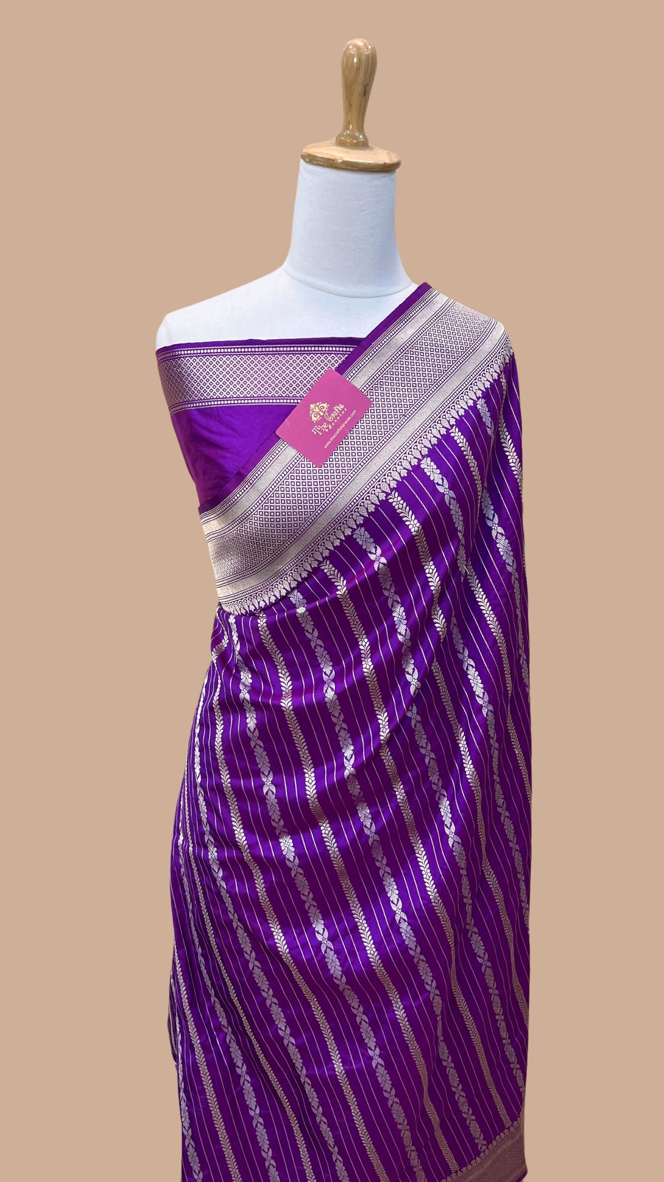 Pure Katan Silk Handloom Banarasi Saree - Sona roopa with kadhua border