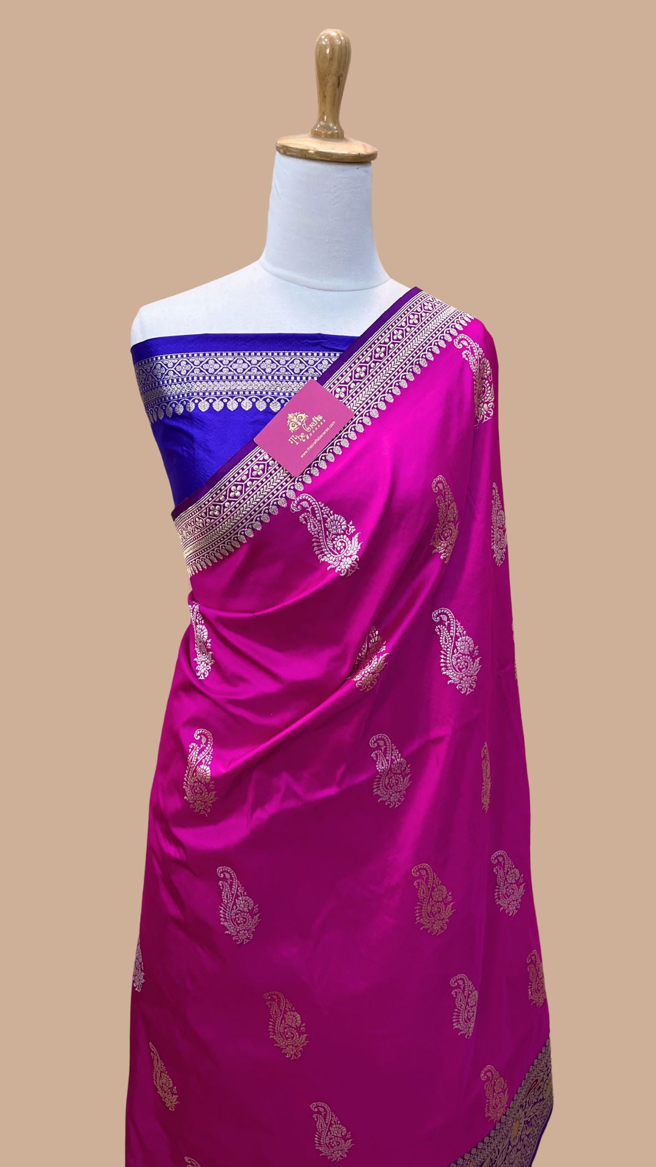 Pure Katan Silk Handloom Banarasi Saree - All over sona rupa kadhua motifs