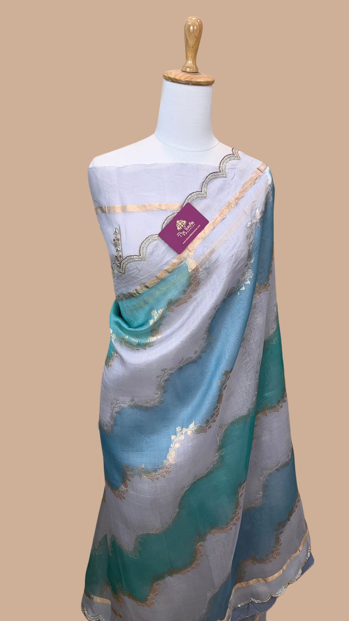 Pure Kora Silk Handloom Banarasi Saree - Rangkart