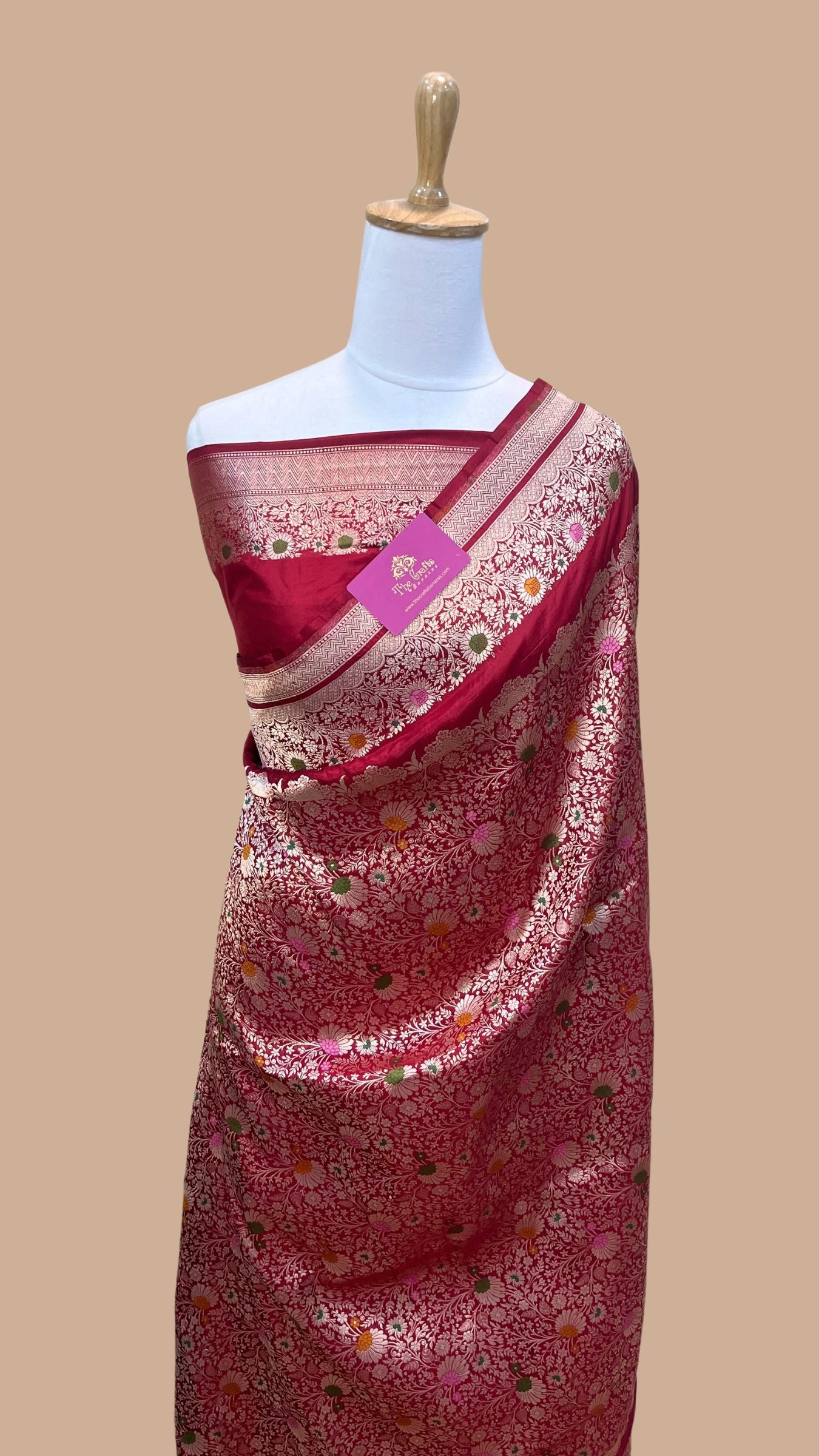 Pure Katan Silk Handloom Banarasi Saree - Tanchui Brocade Meena