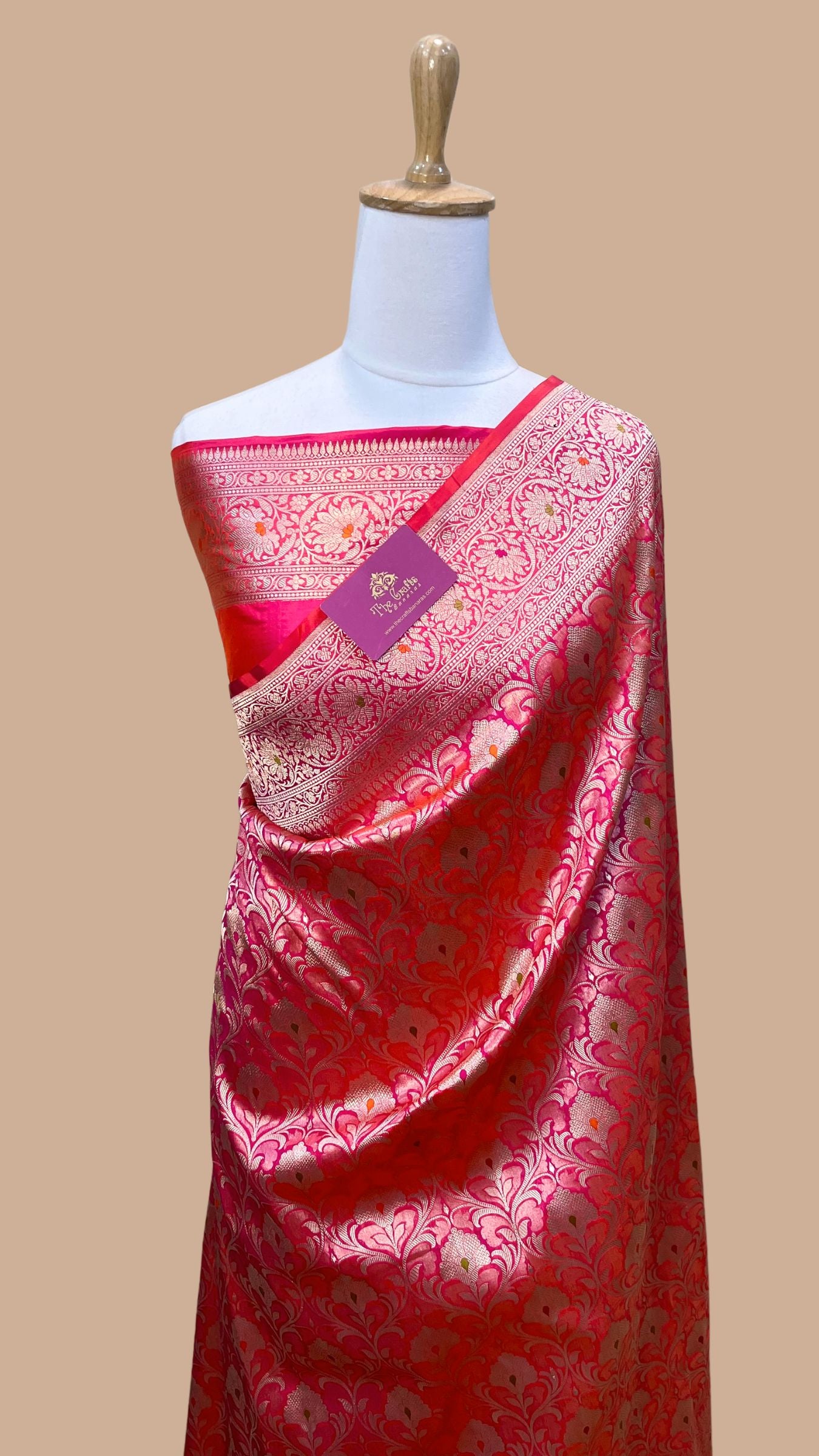 Pure Katan Silk Handloom Banarasi Saree - Tanchui Brocade Meena