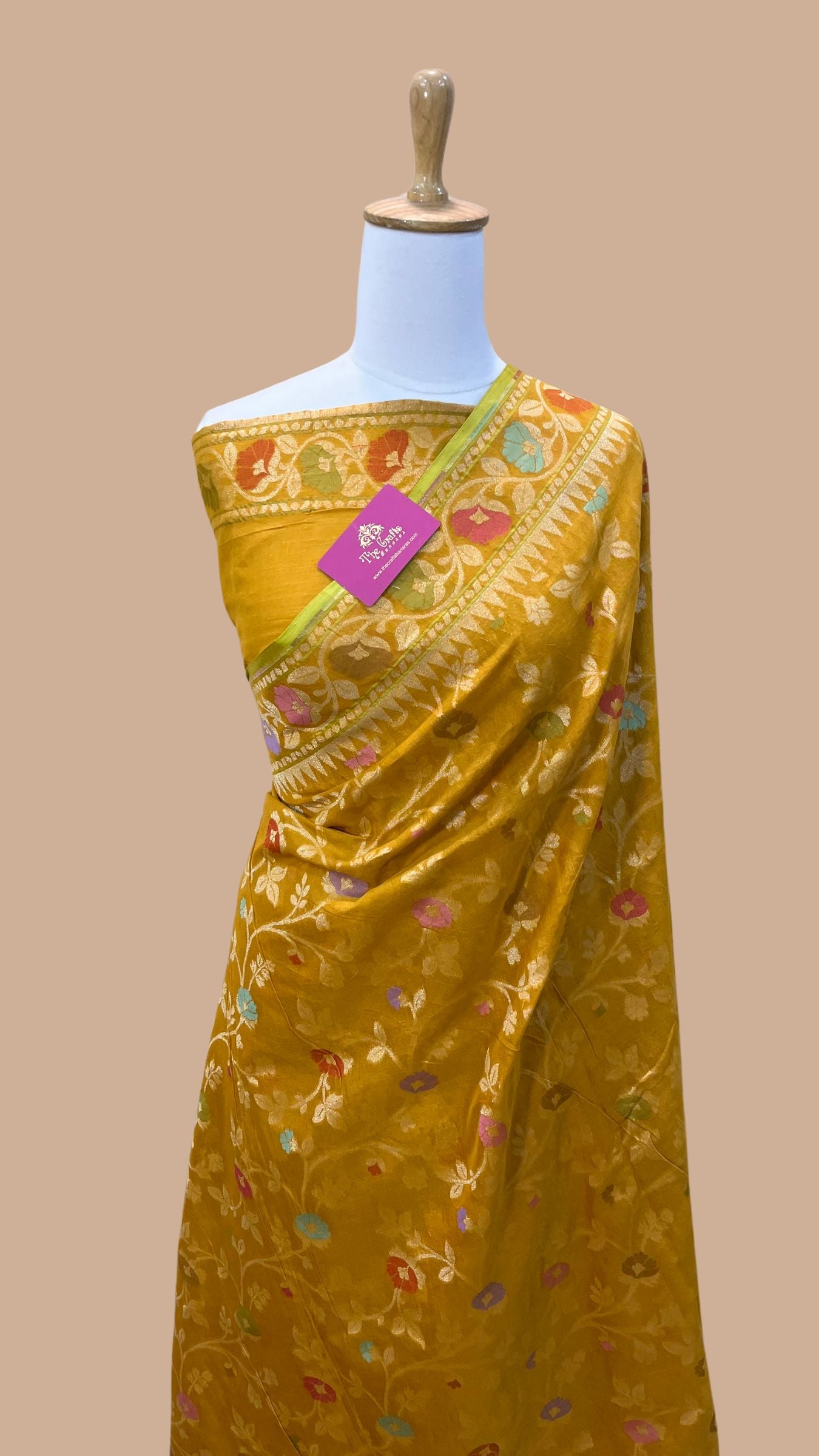 Pure Ektara Cotton Jamdani Banarasi Saree - Alfi