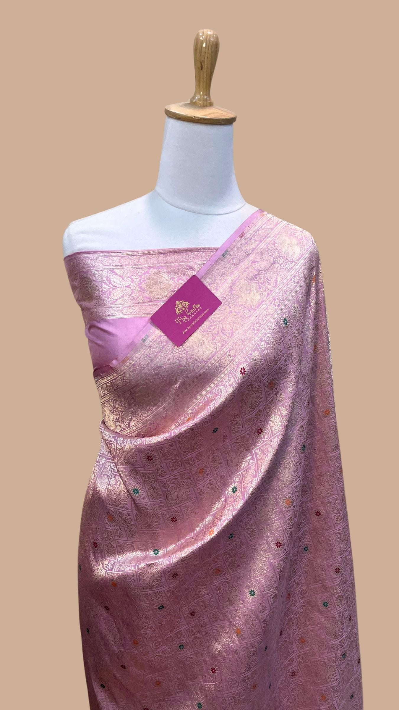 Pure Katan Silk Handloom Banarasi Saree - Tanchui Brocade Meena