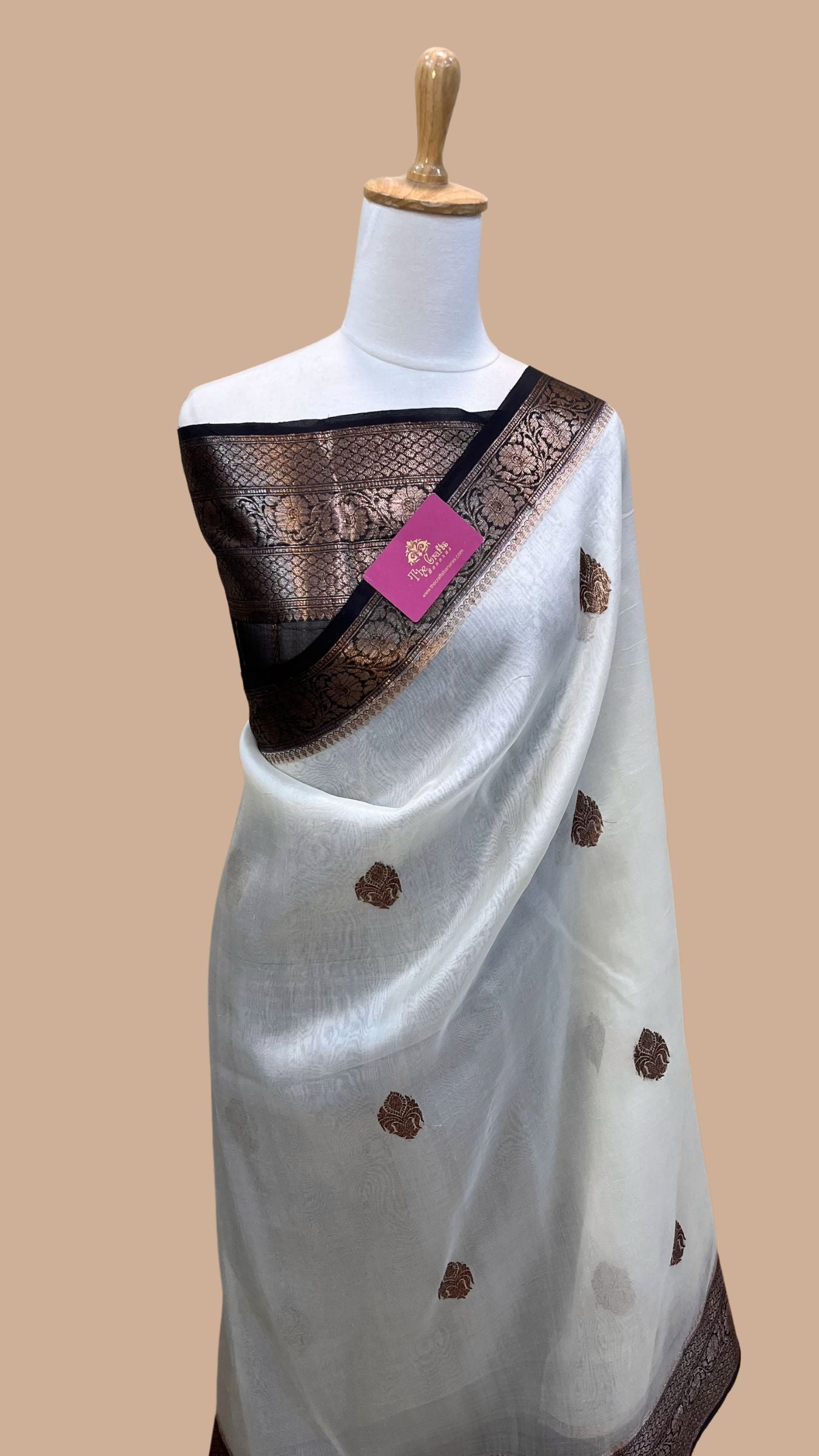 Pure Kora Silk Handloom Banarasi Saree