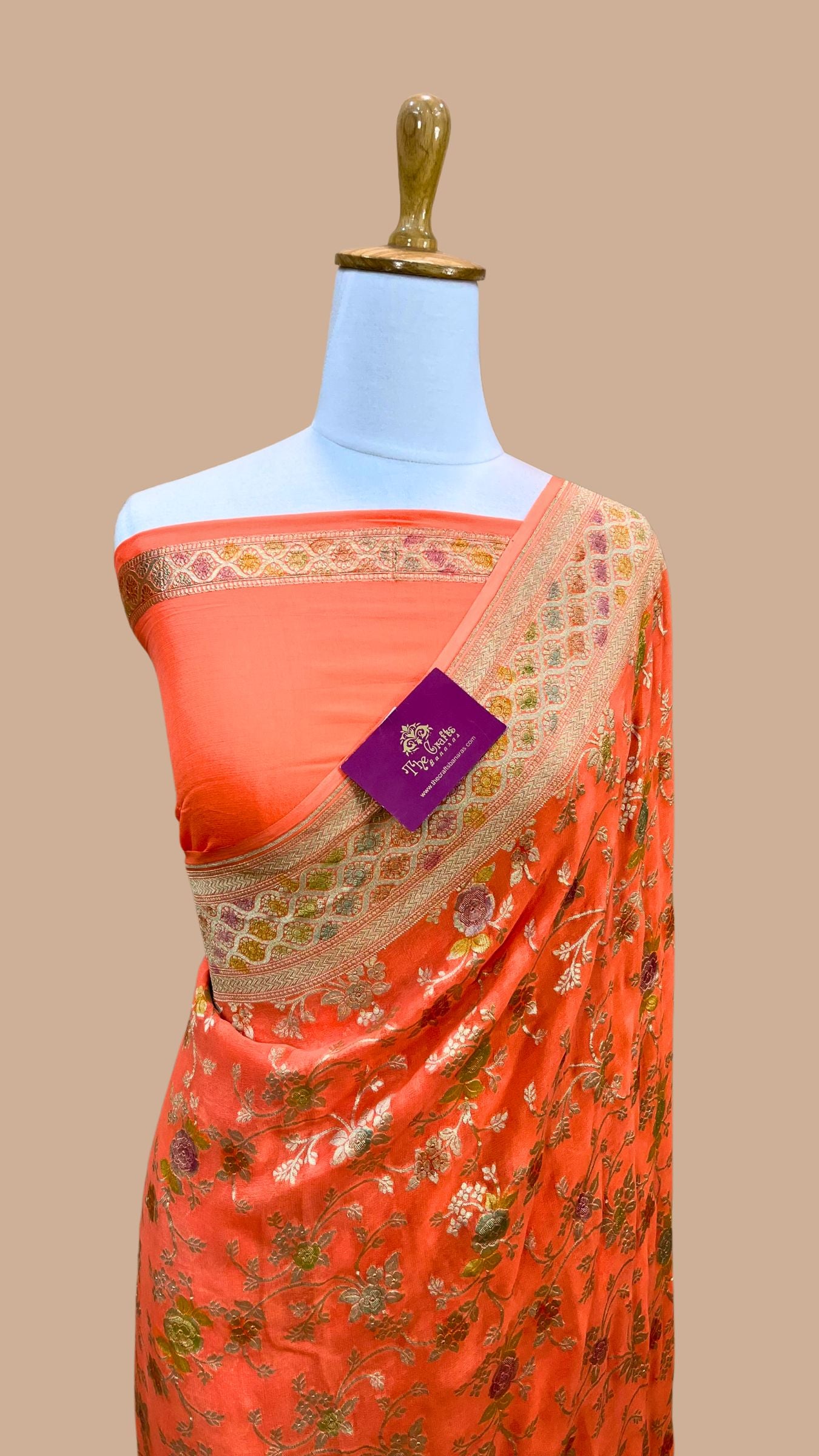 Khaddi Georgette Handloom Banarasi Saree