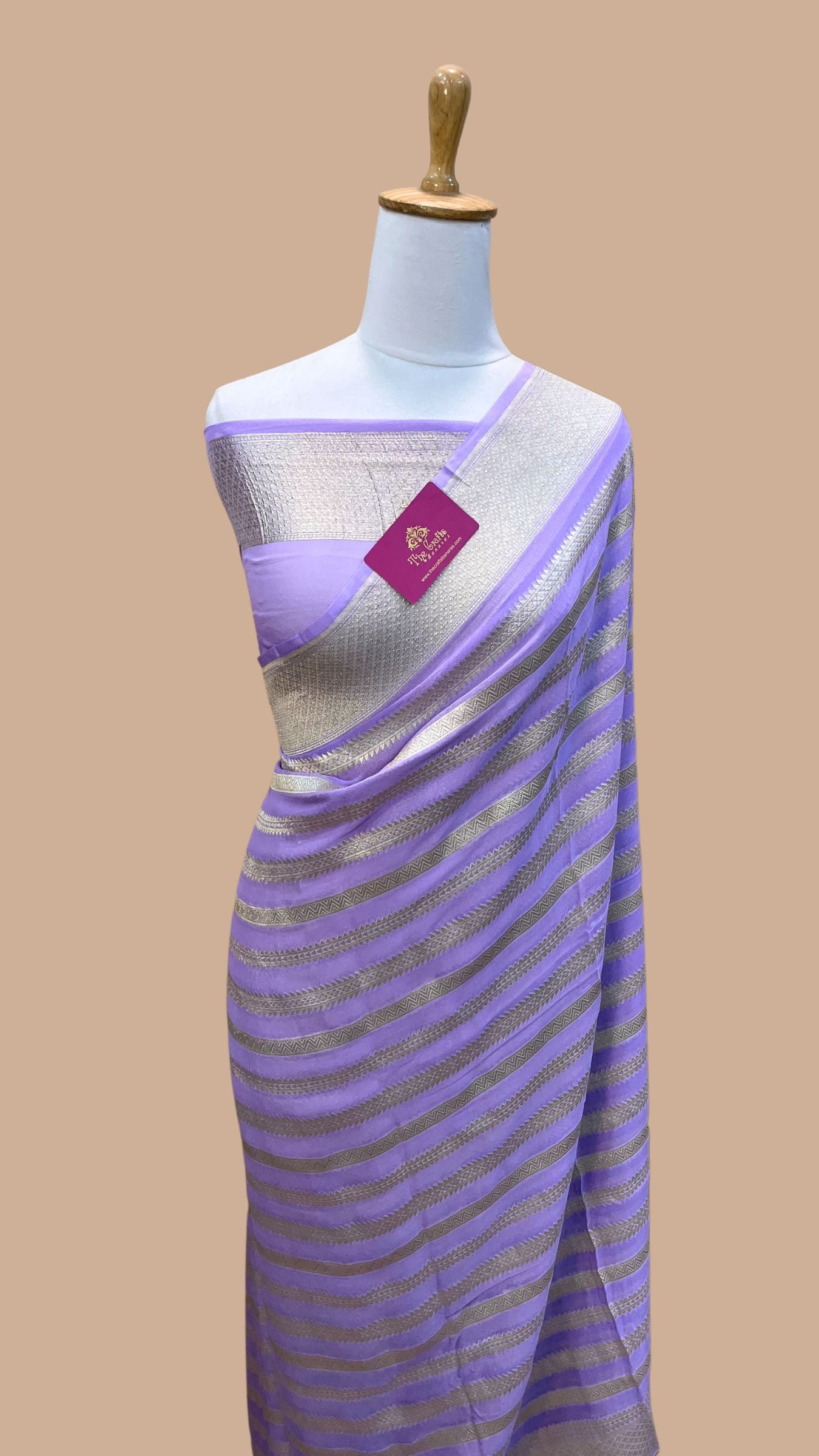 Khaddi Georgette Handloom Banarasi Saree