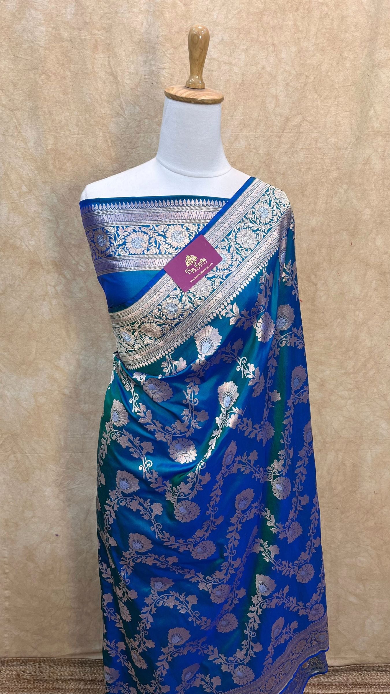 Pure Katan Silk Handloom Banarasi Saree - All over sona Rupa Jaal work