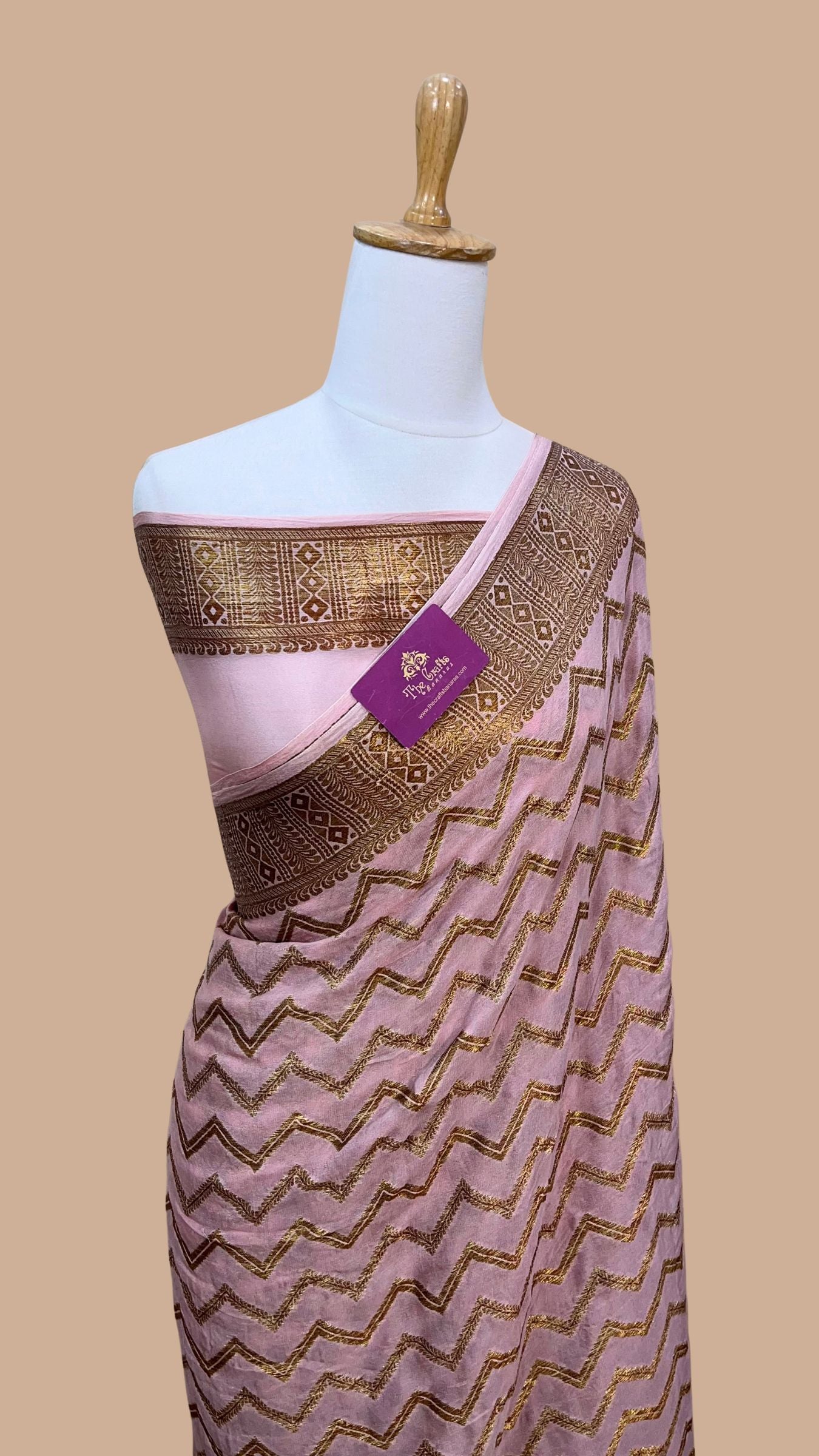 Pure Khaddi Chiffon Banarasi Saree
