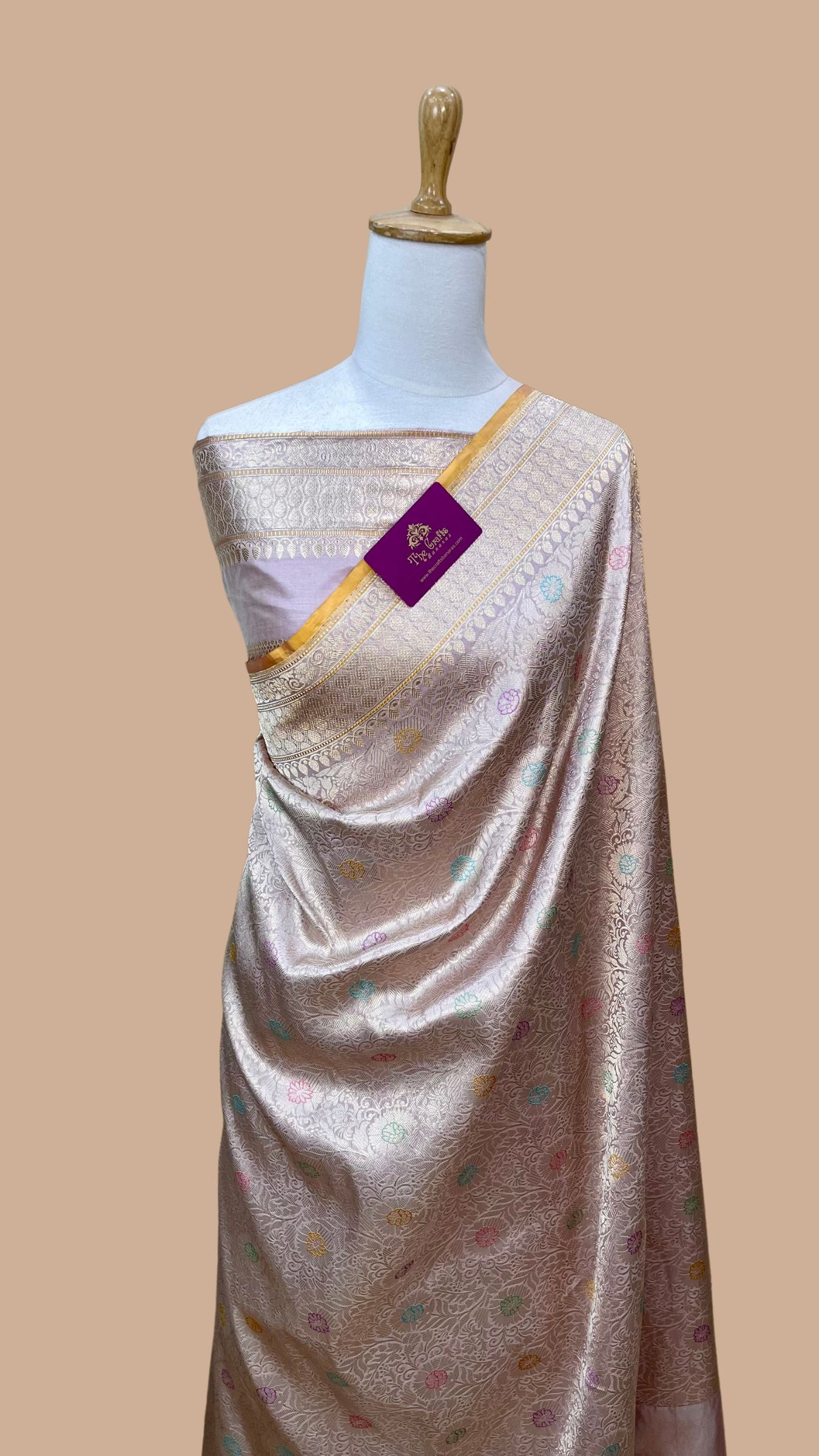 Pure Katan Silk Handloom Banarasi Saree - Kadhua Tanchui Brocade Meena