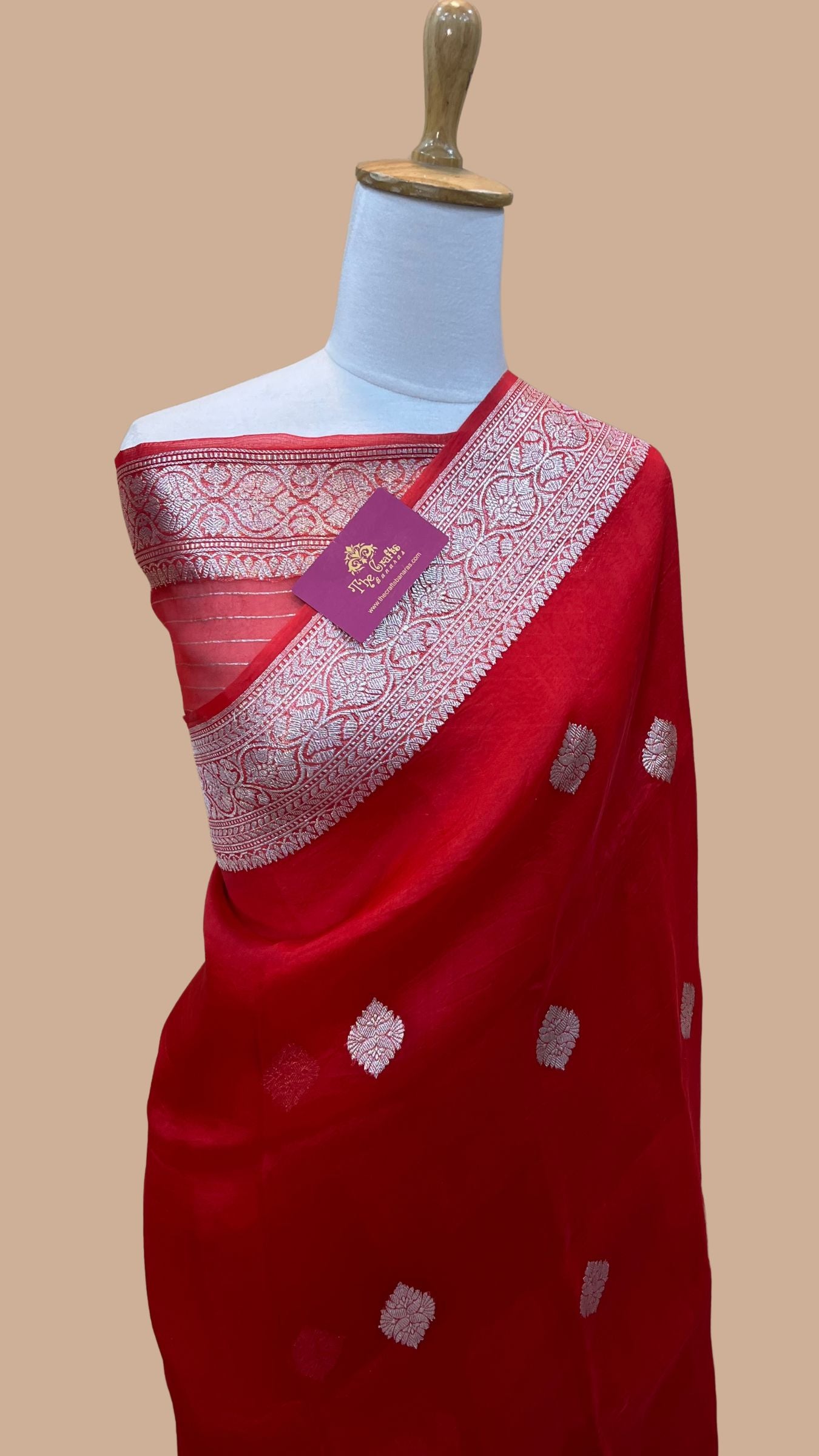 Pure Kora Silk Handloom Banarasi Saree - With Sona Rupa Kadhua Work