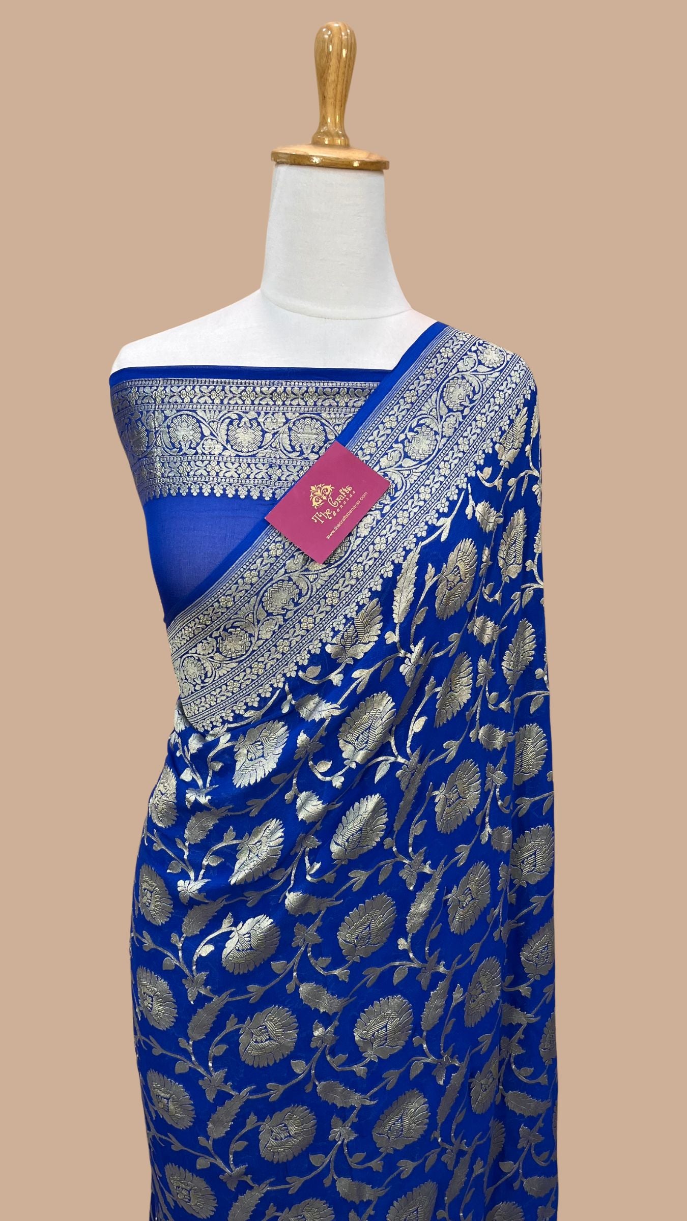 Khaddi Georgette Banarasi Saree - Water Zari