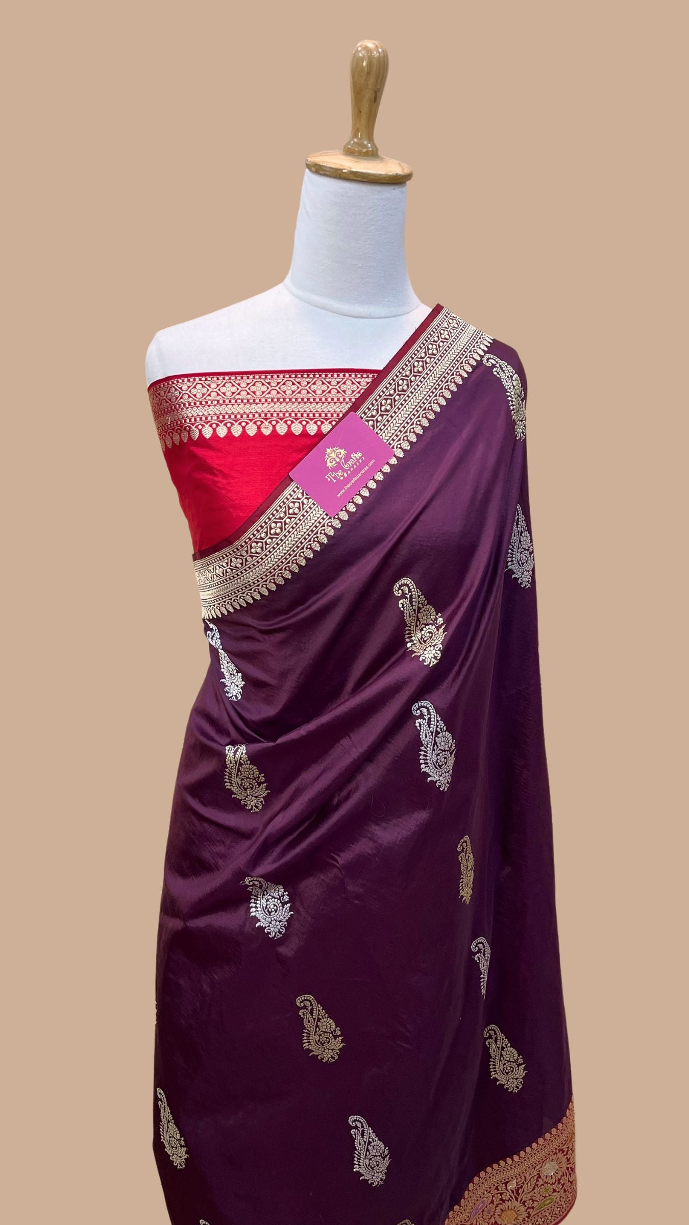 Pure Katan Silk Handloom Banarasi Saree - All over sona rupa kadhua motifs