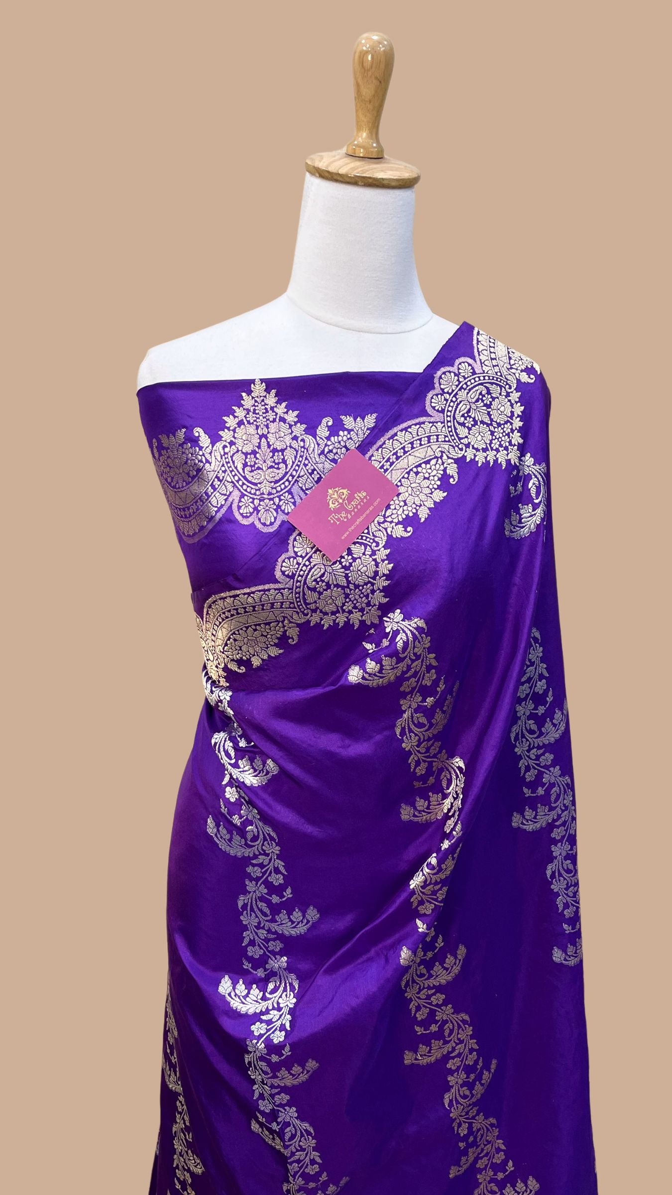 Pure Katan Silk Handloom Banarasi Saree - Sona roopa with kadhua work
