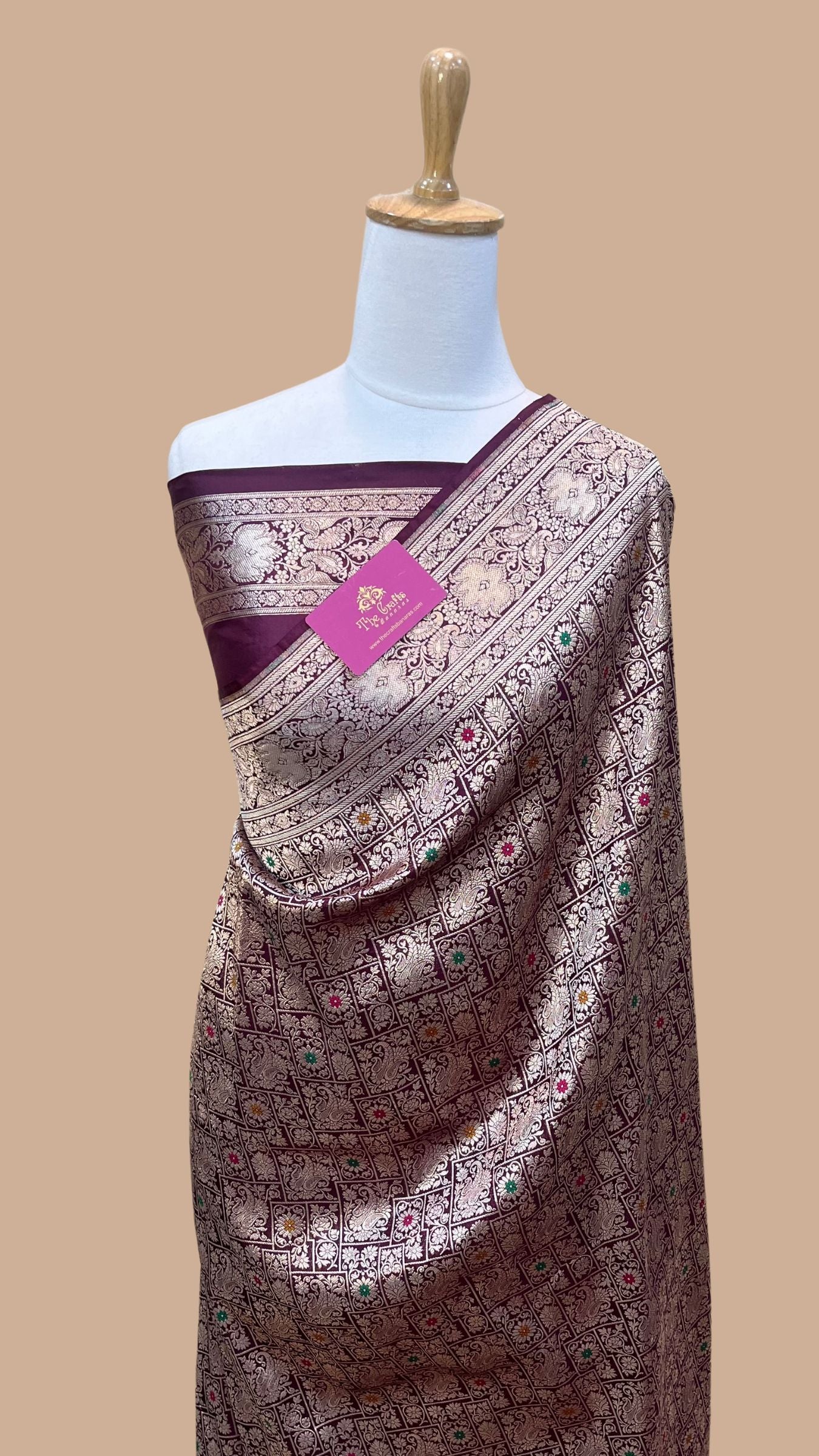 Pure Katan Silk Handloom Banarasi Saree - Tanchui Brocade Meena