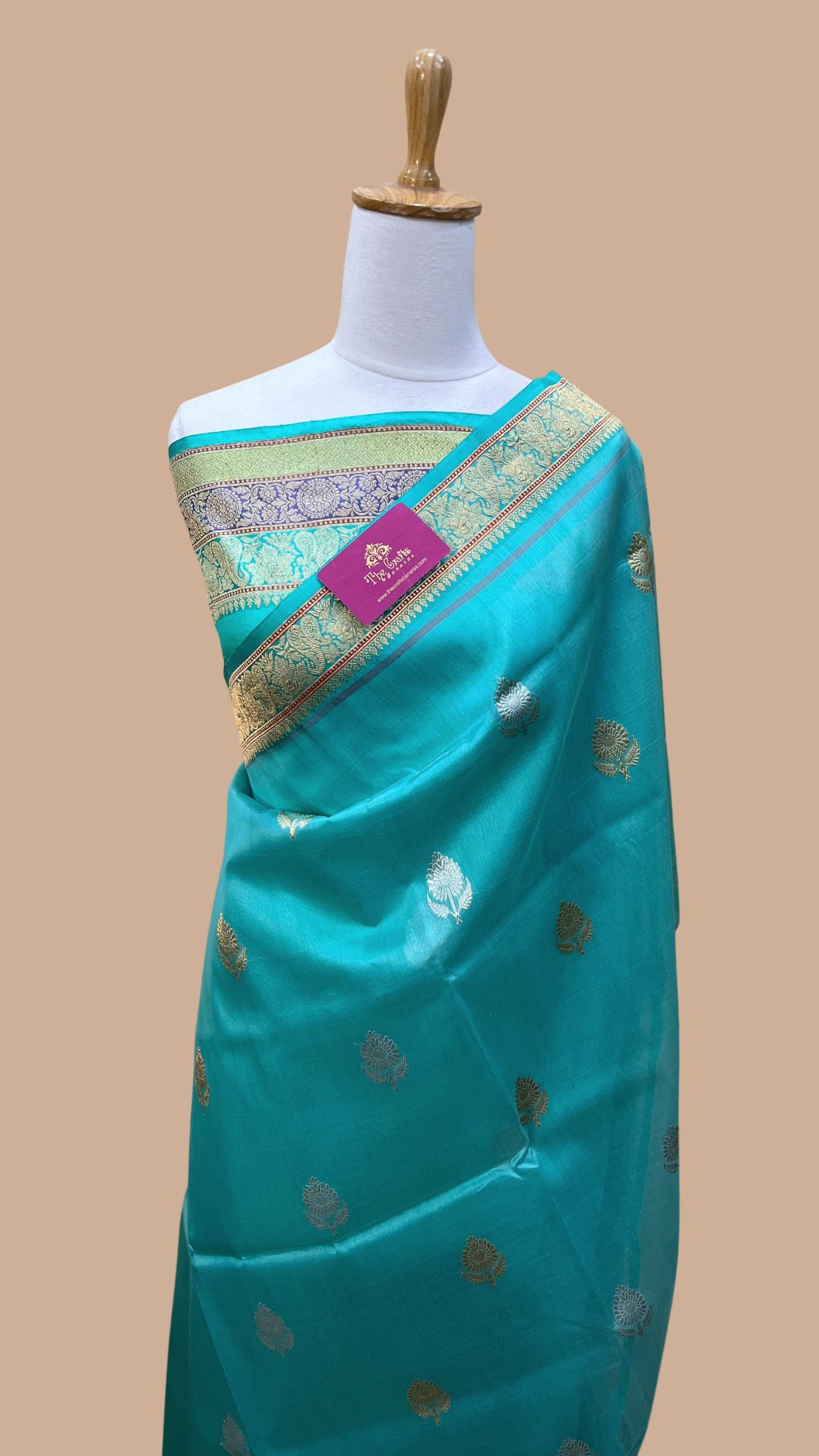 Pure Kora Silk Handloom Banarasi Saree - with sona rupa kadhua motifs