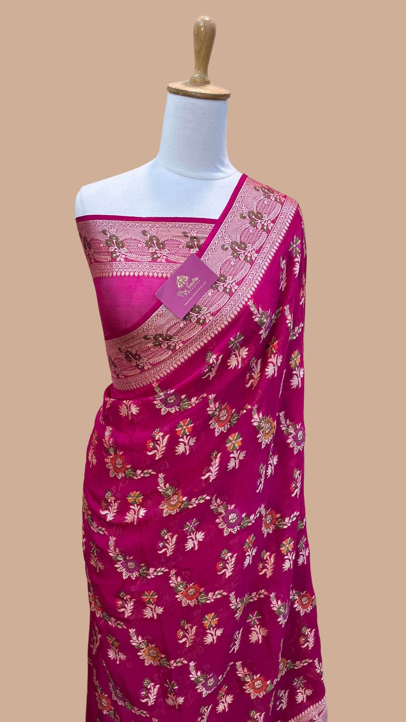 Pure Khaddi Chiffon Banarasi Saree