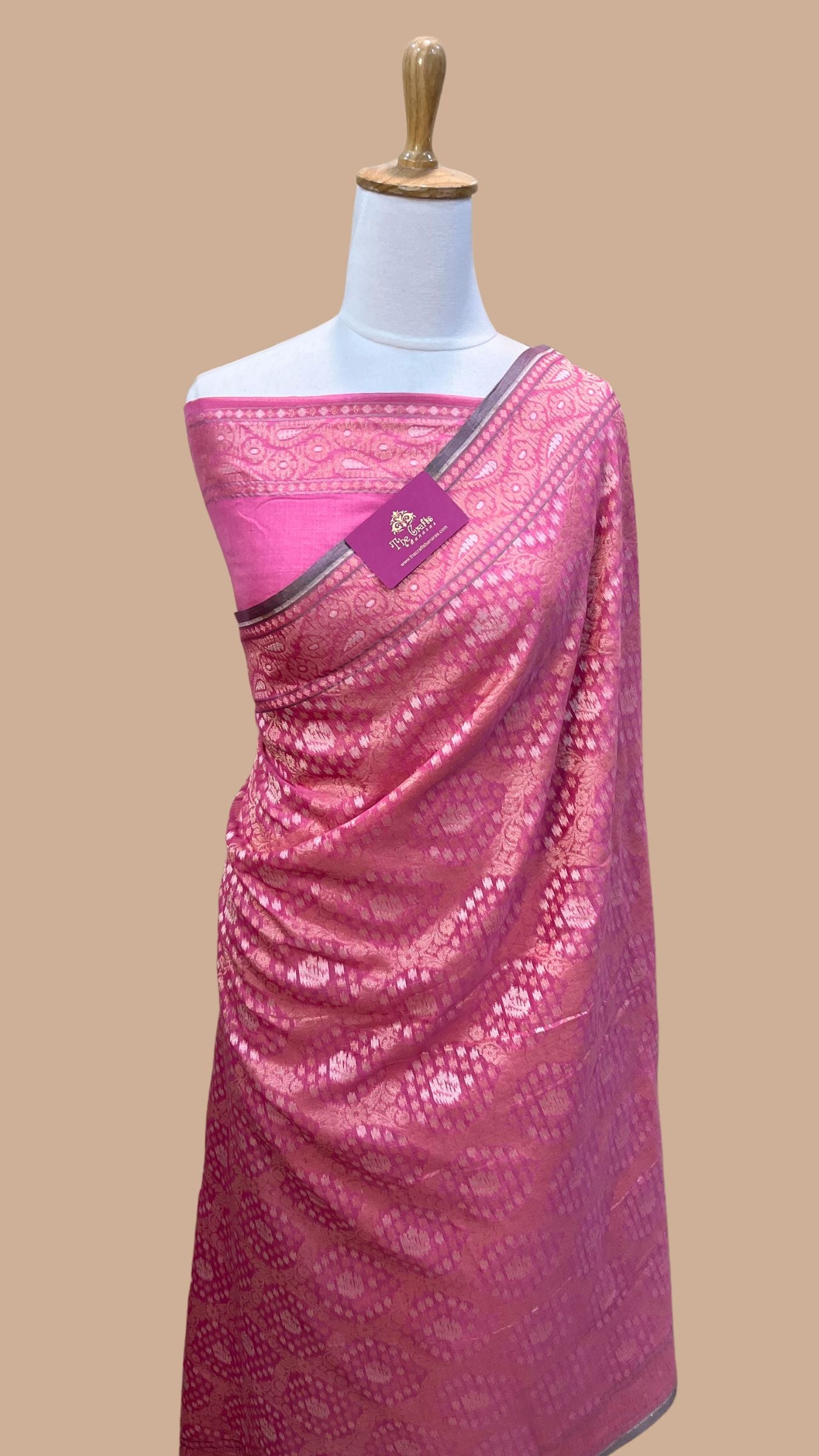 Pure Ektara Cotton Jamdani Banarasi Saree - Alfi