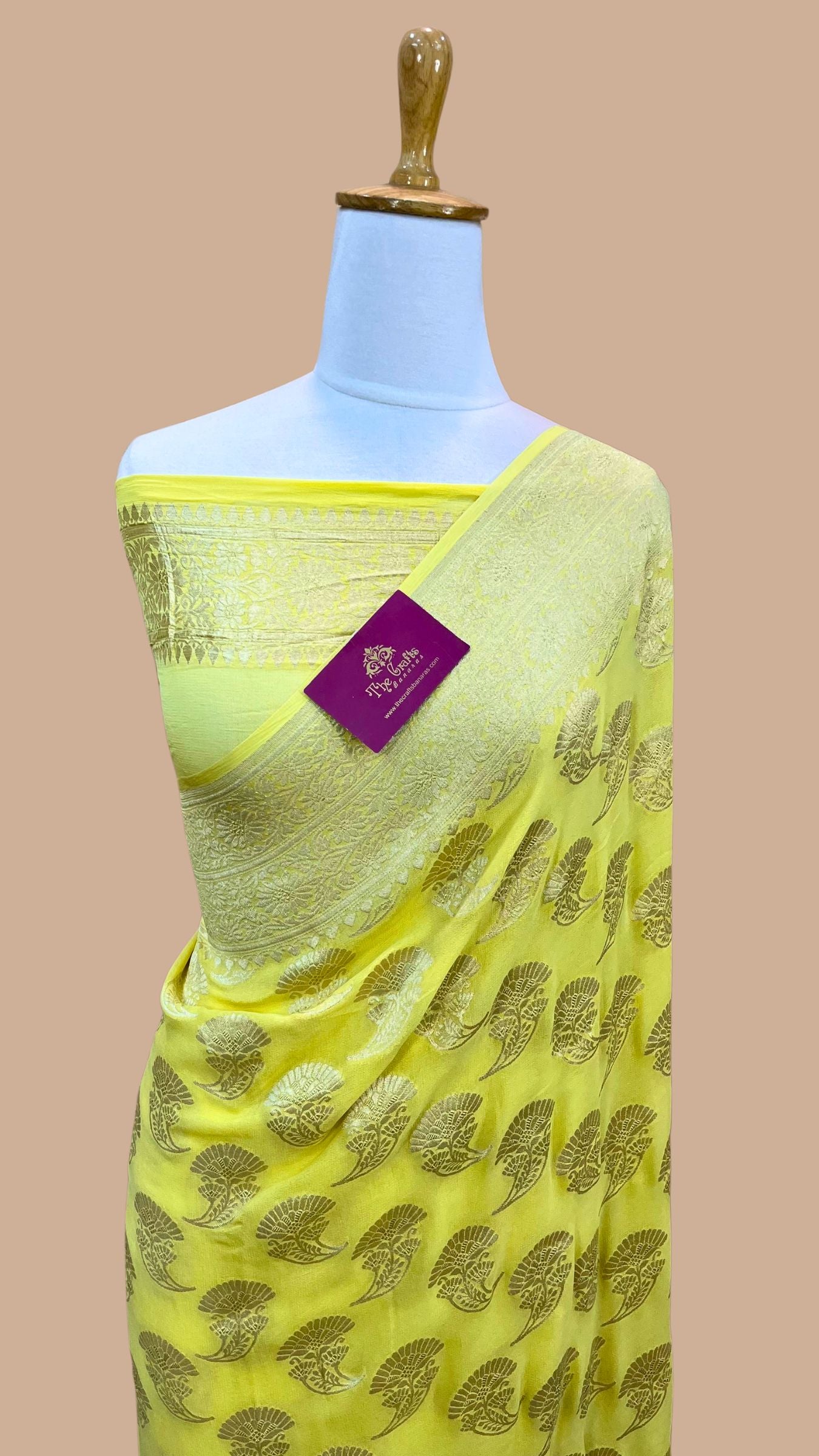 Khaddi Georgette Handloom Banarasi Saree