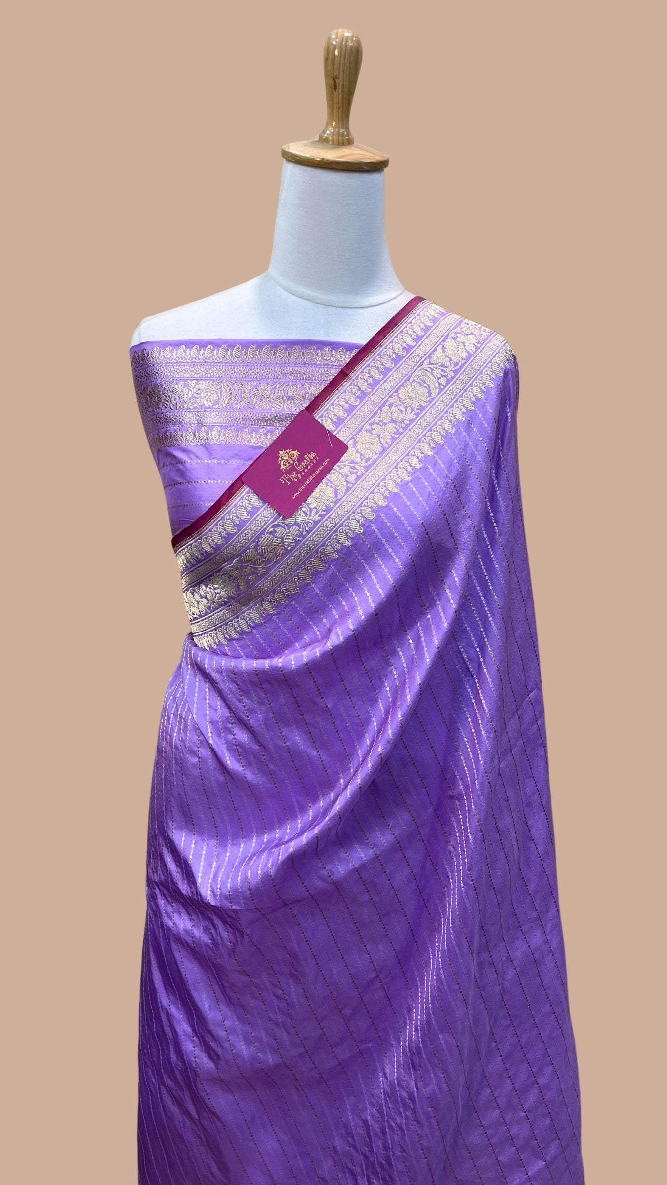 Pure Katan Silk Handloom Banarasi Saree - Sona roopa with kadhua border