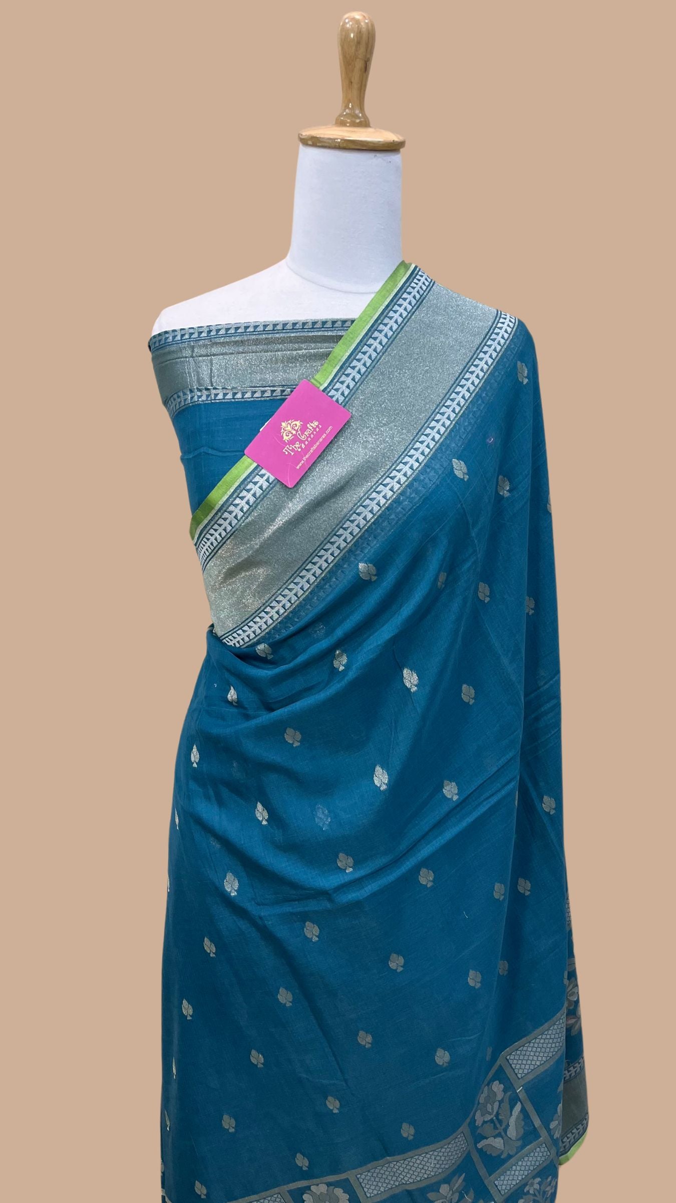 Pure Ektara Cotton Jamdani Banarasi Saree - Alfi