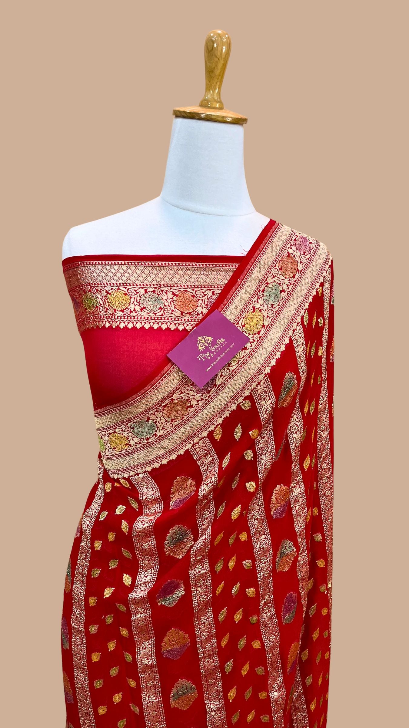 Khaddi Georgette Handloom Banarasi Saree