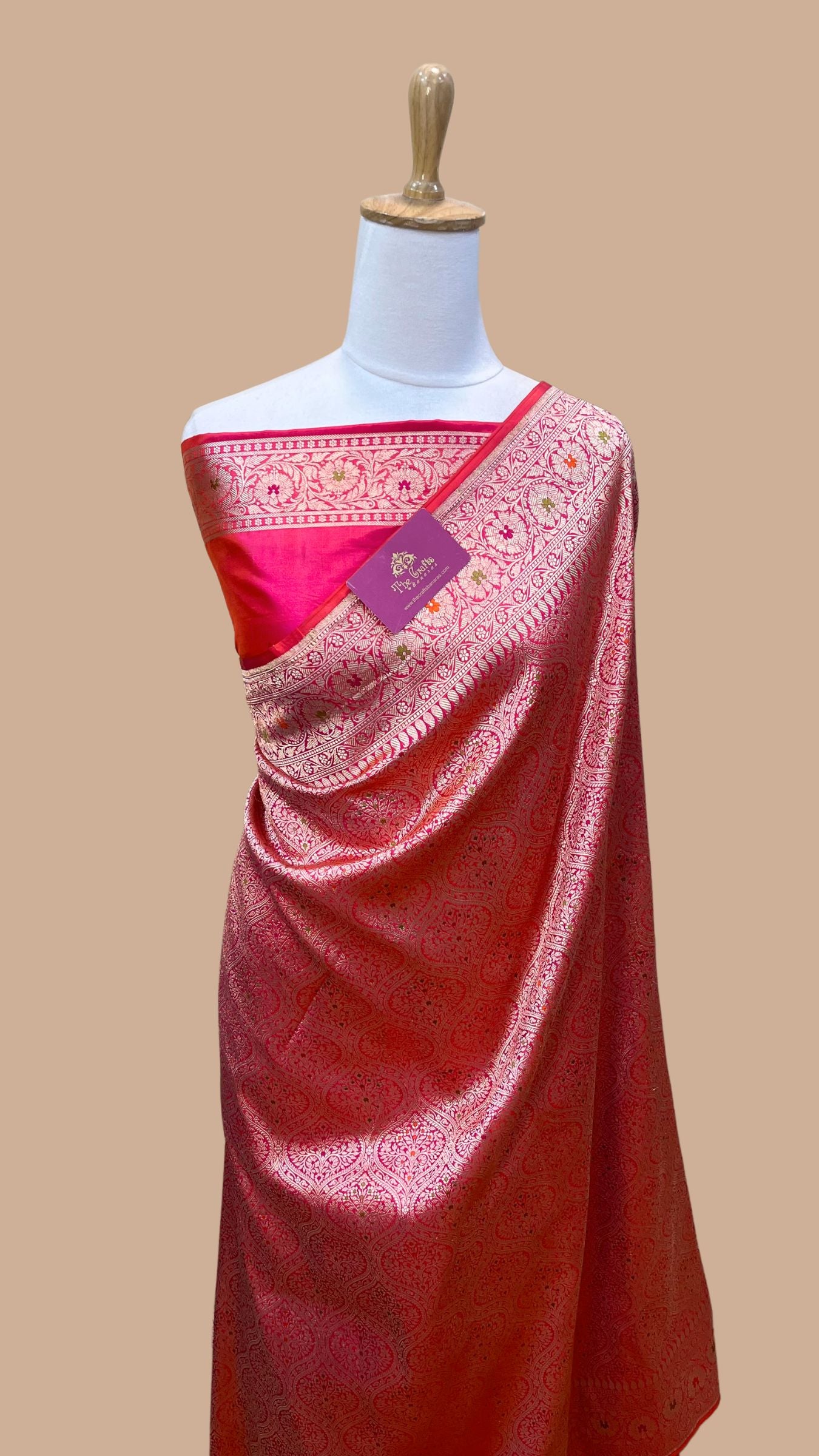 Pure Katan Silk Handloom Banarasi Saree - Tanchui Brocade Meena