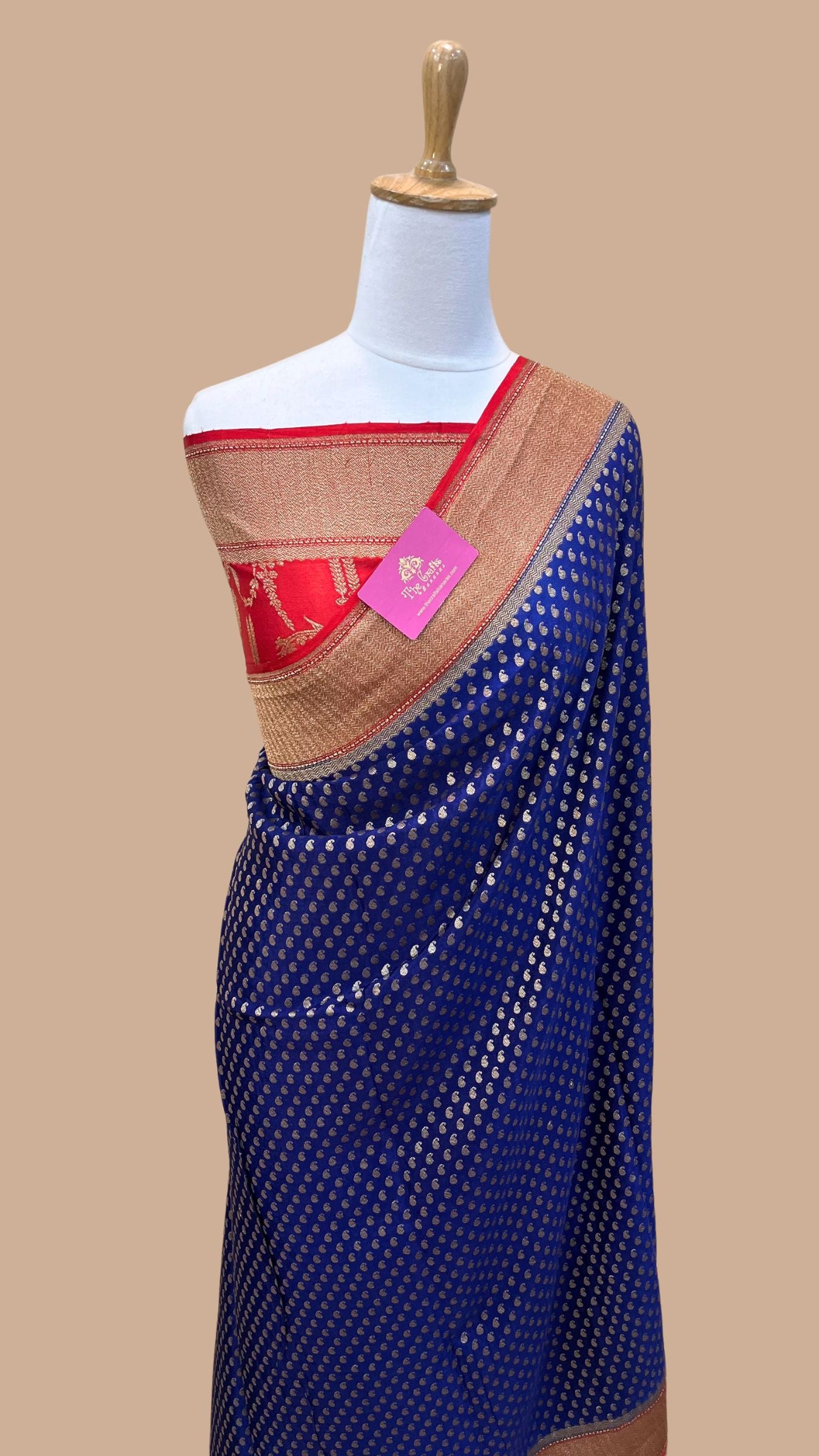 Pure Crepe Georgette Banarasi Saree - Antique Zari