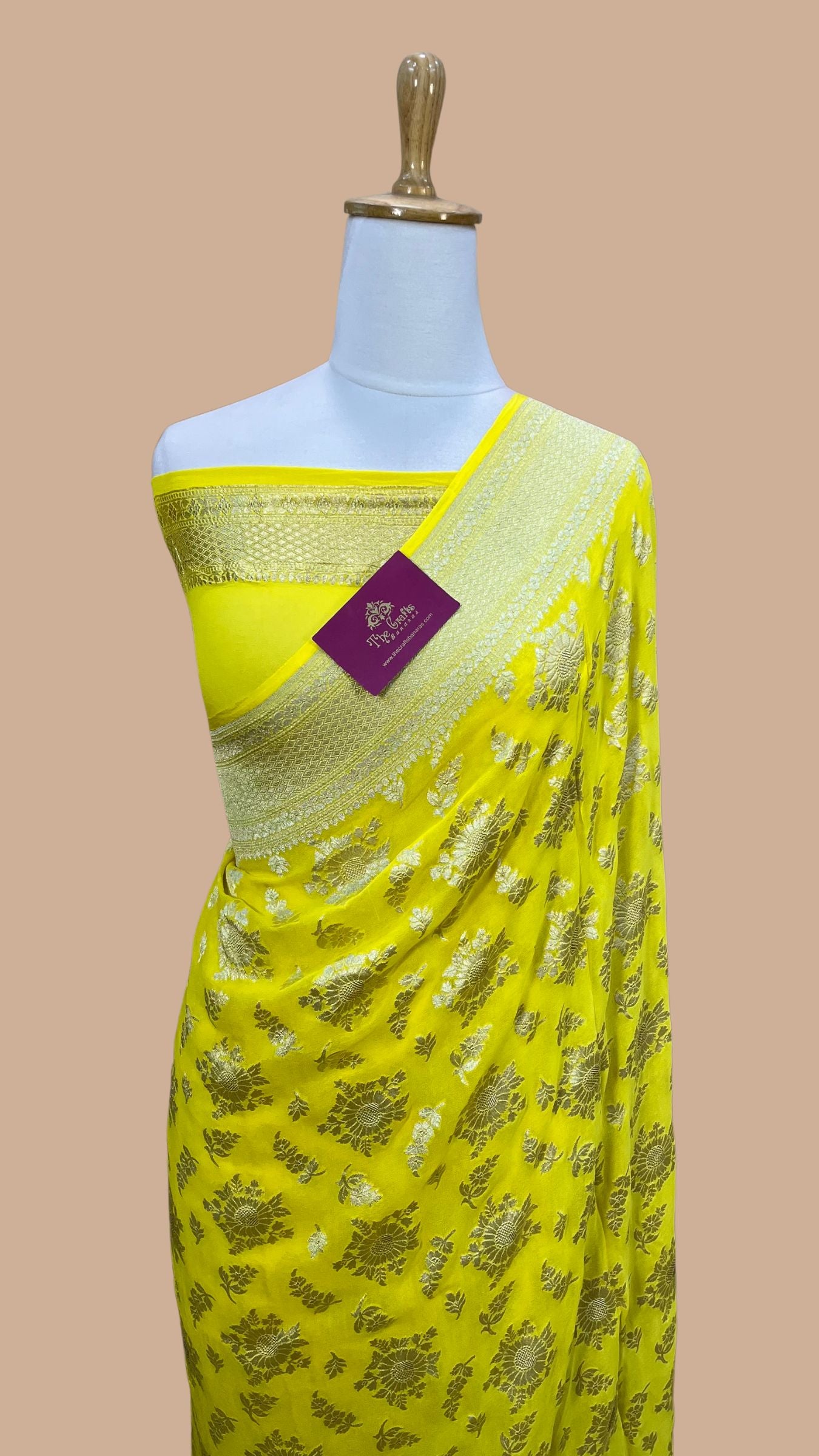 Khaddi Georgette Banarasi Saree - Water Zari