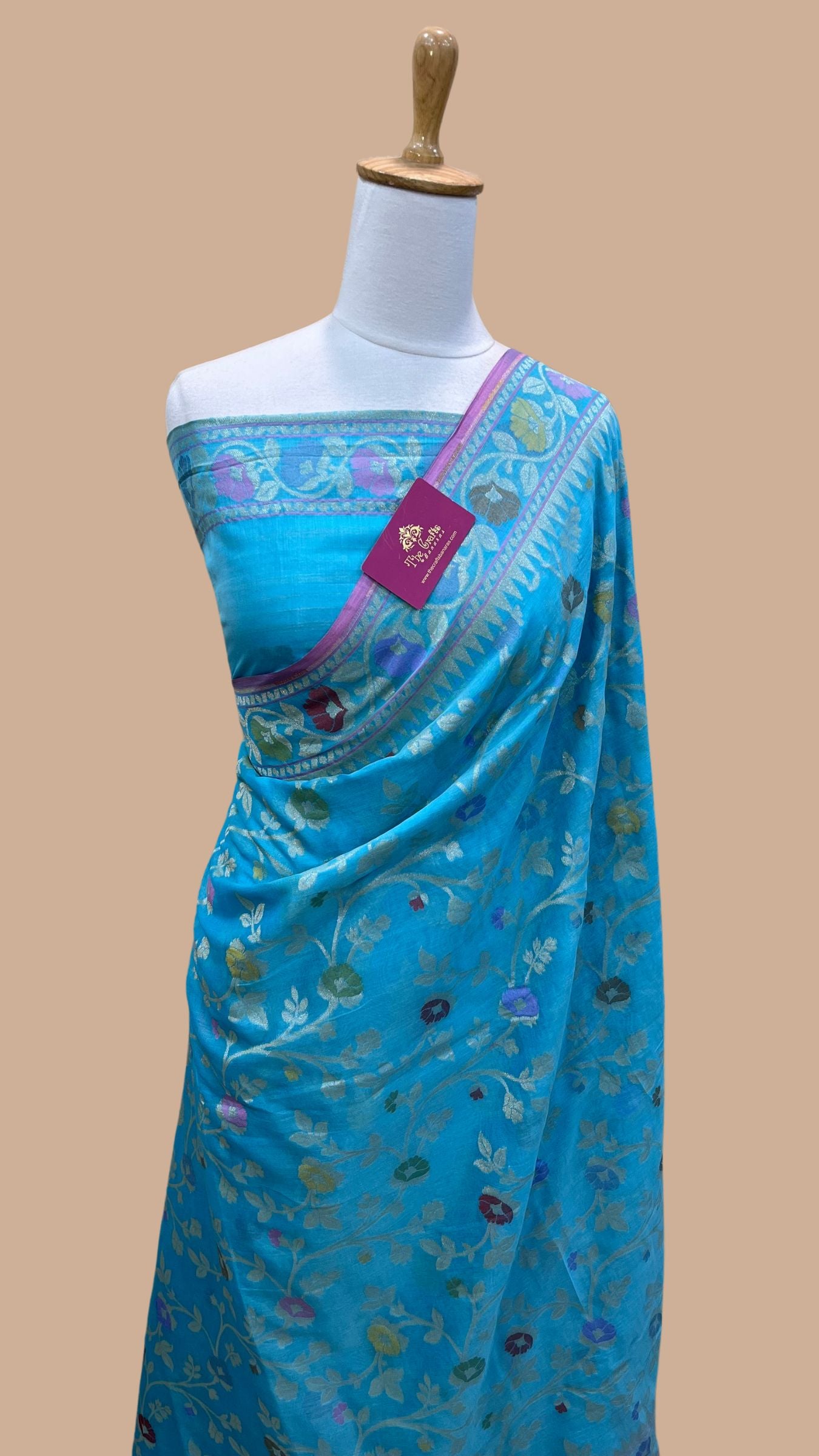 Pure Ektara Cotton Jamdani Banarasi Saree - Tilfi