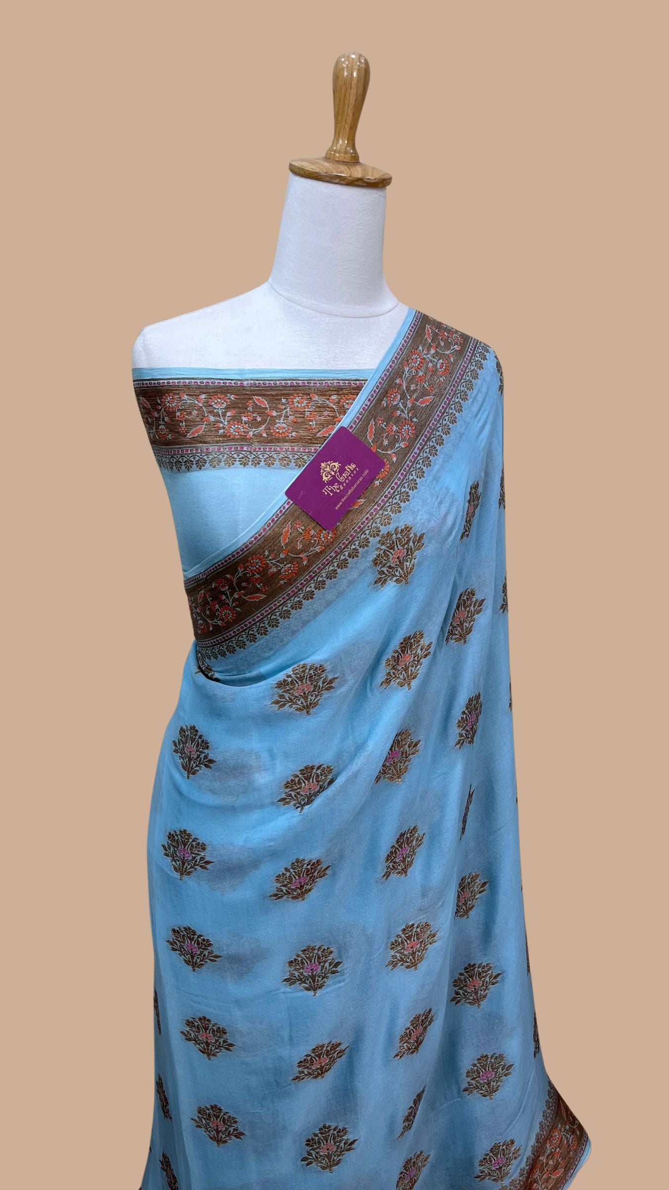 Pure Khaddi Chiffon Banarasi Saree