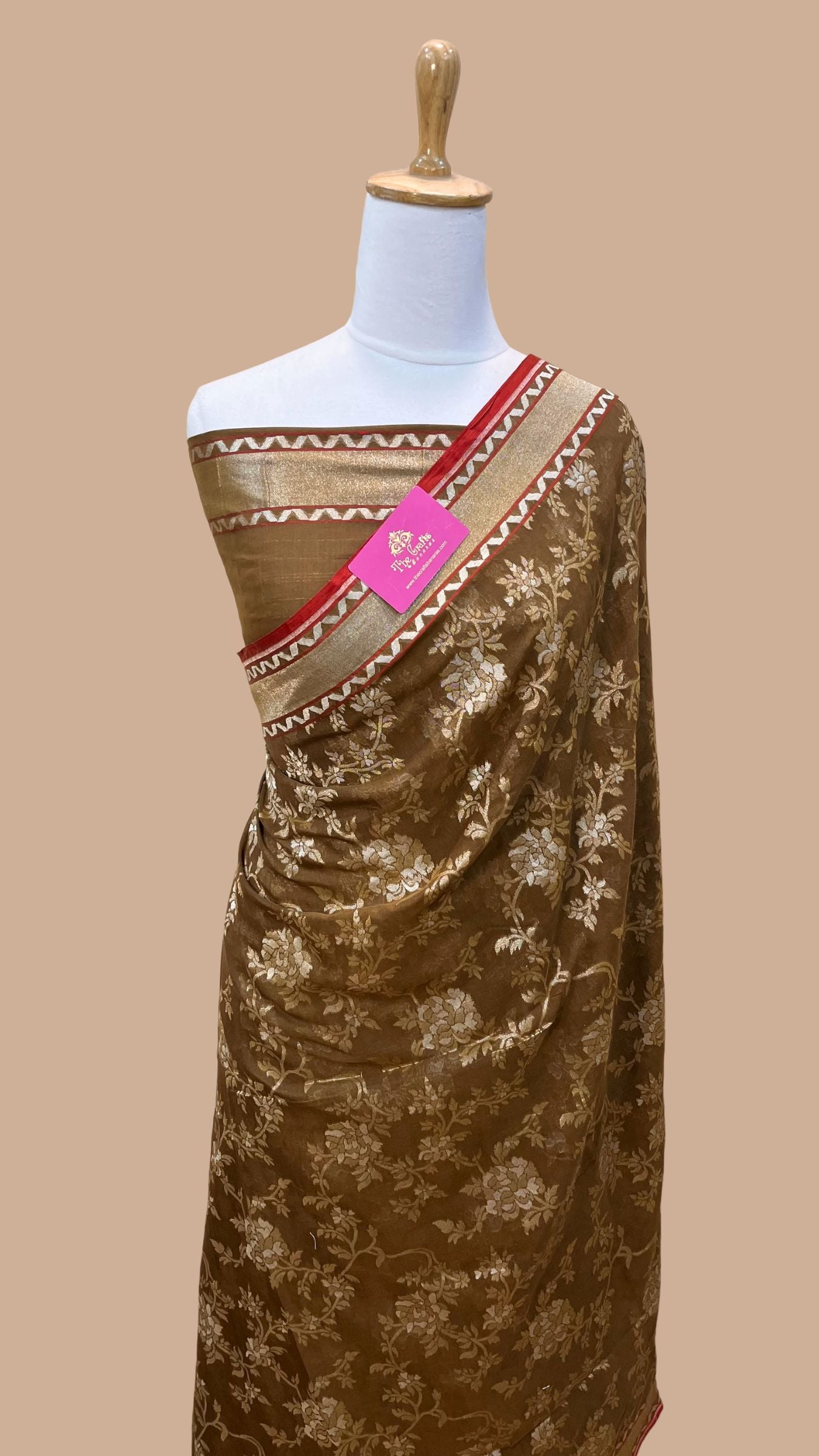 Pure Ektara Cotton Jamdani Banarasi Saree - Alfi