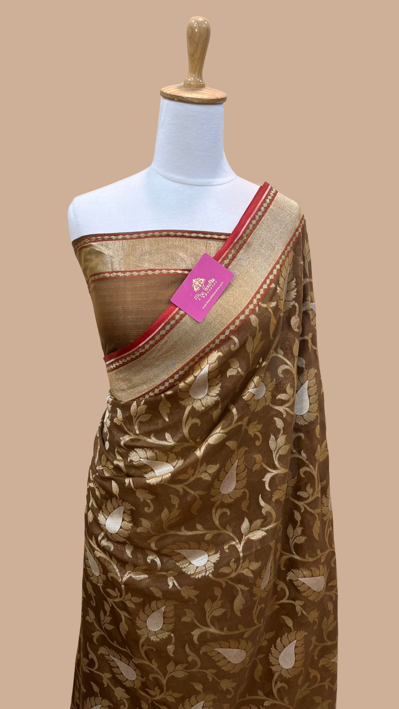 Pure Ektara Cotton Jamdani Banarasi Saree - Alfi