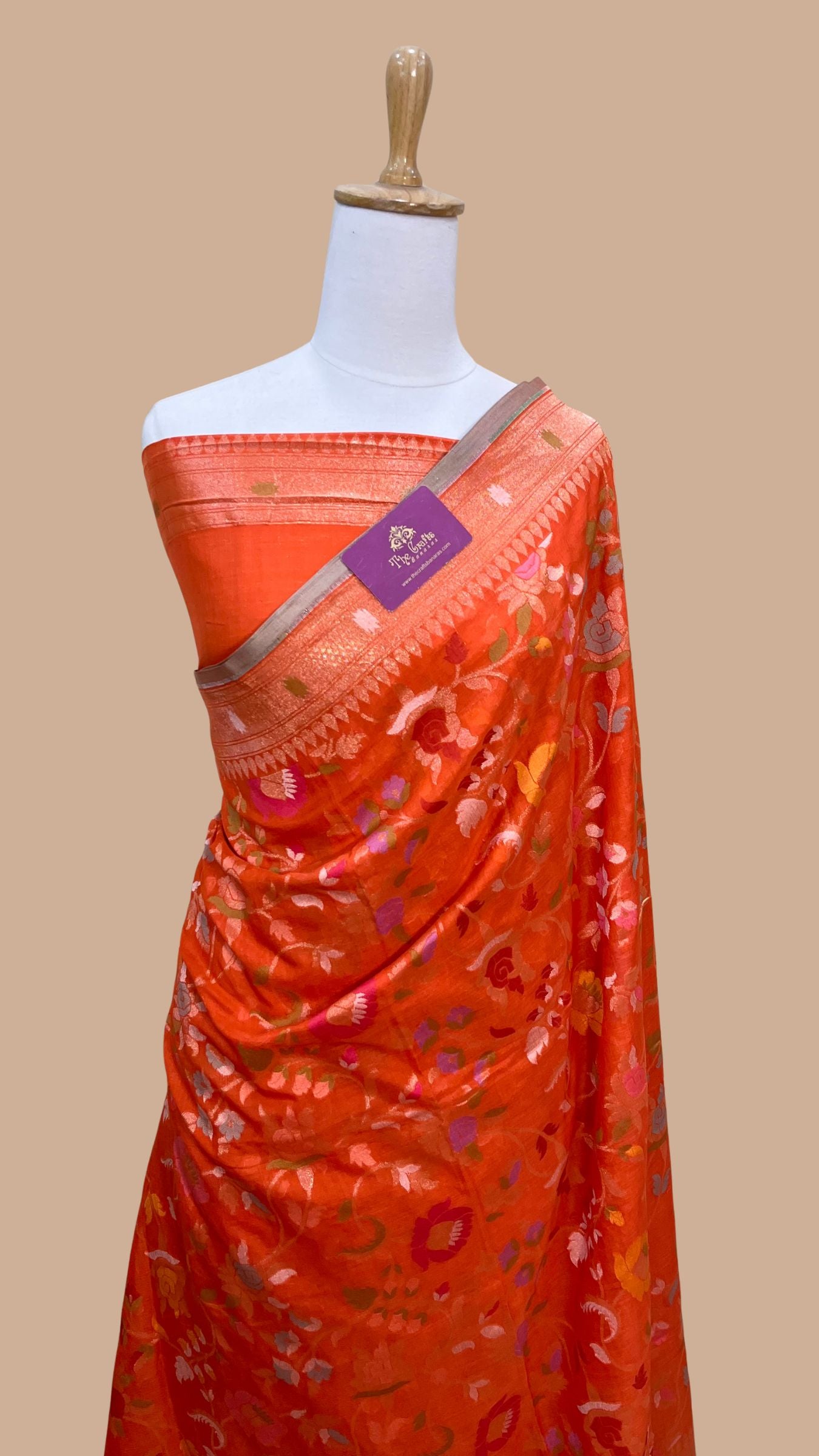 Pure Ektara Cotton Jamdani Banarasi Saree - Tilfi