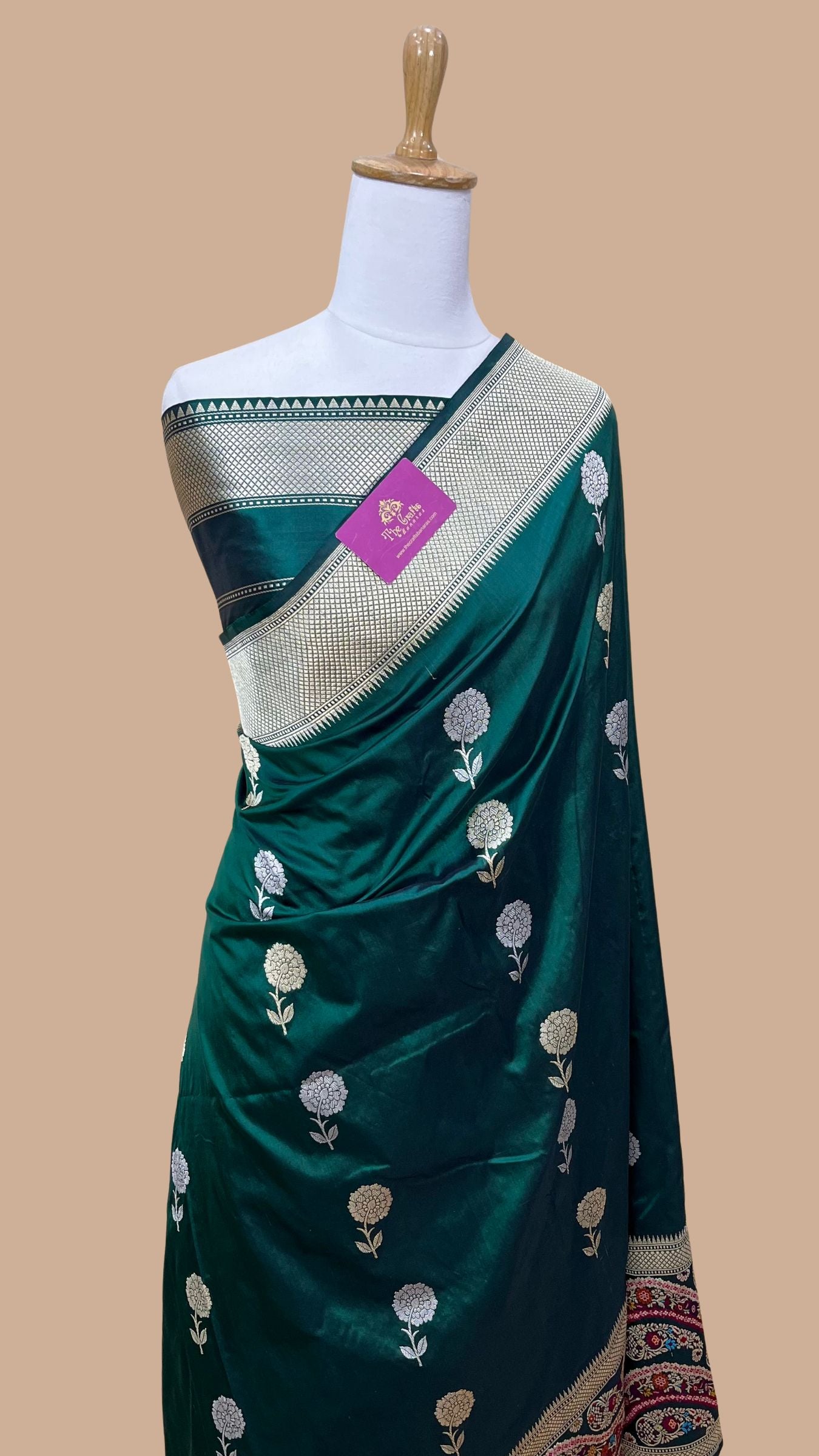 Pure Katan Silk Handloom Banarasi Saree - with Kadhua Meenakari Work