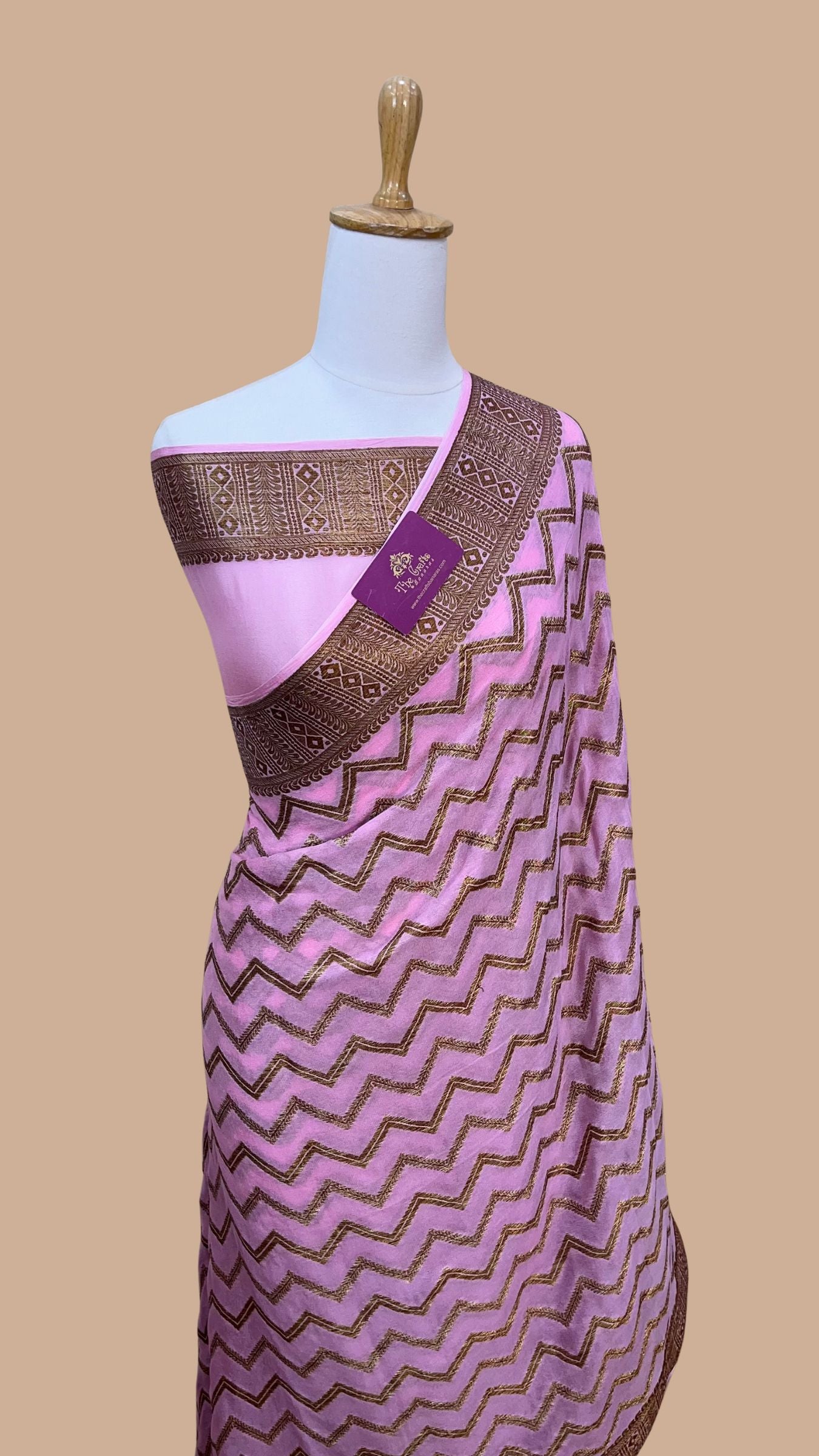 Pure Khaddi Chiffon Banarasi Saree