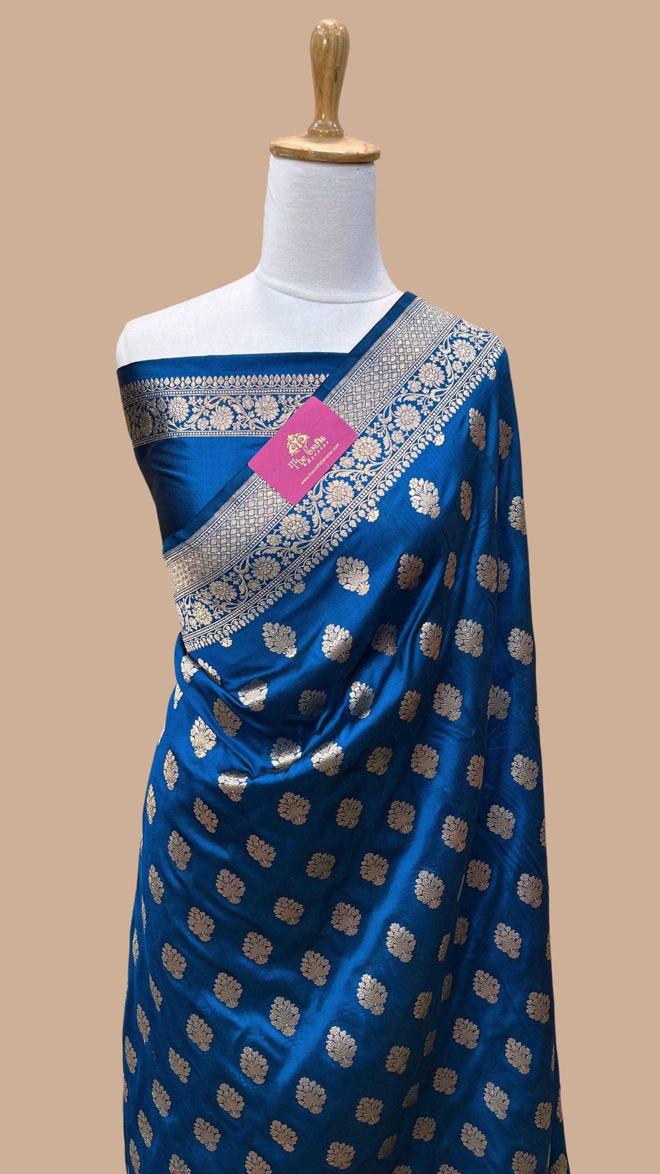 Pure Katan Silk Handloom Banarasi Saree - Jaal work