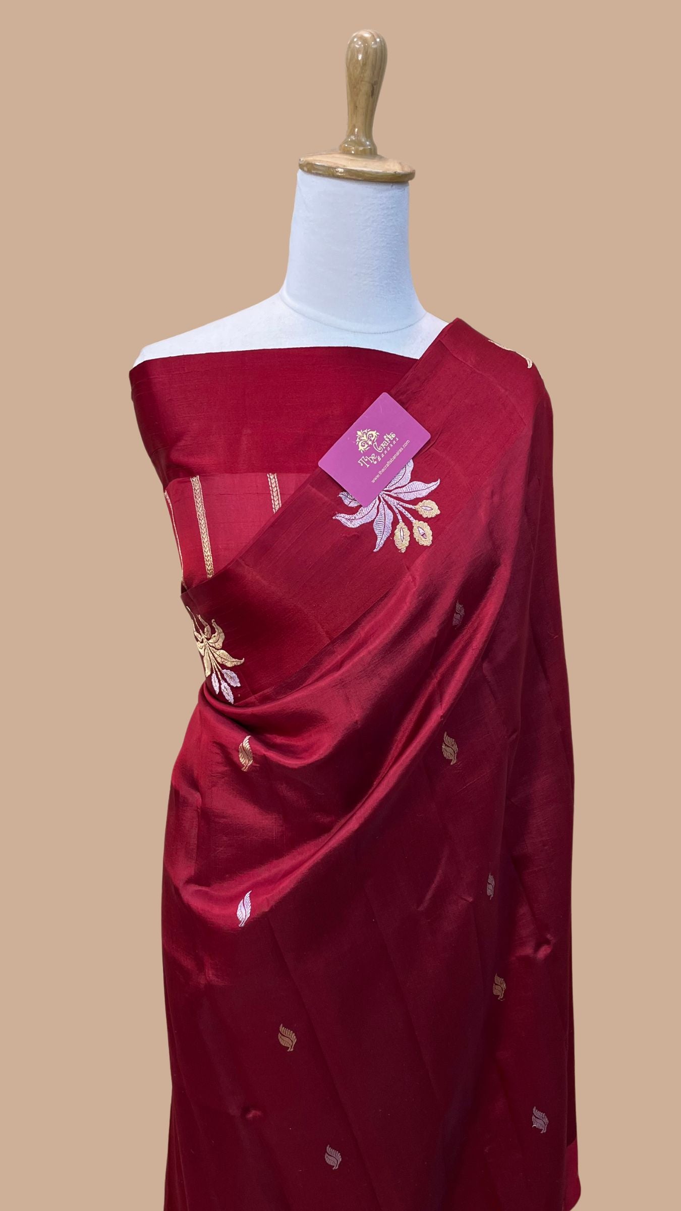 Pure Mango Silk Handloom Banarasi Saree - With Sona Roopa Motifs