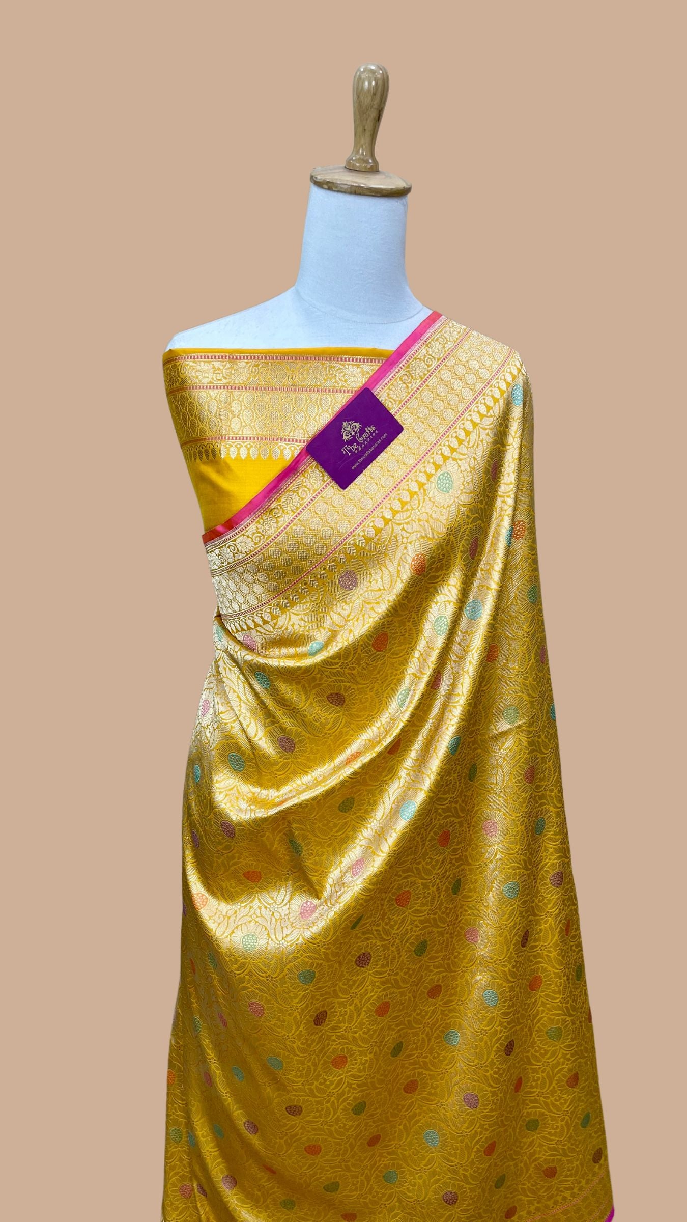 Pure Katan Silk Handloom Banarasi Saree - Kadhua Tanchui Brocade Meena